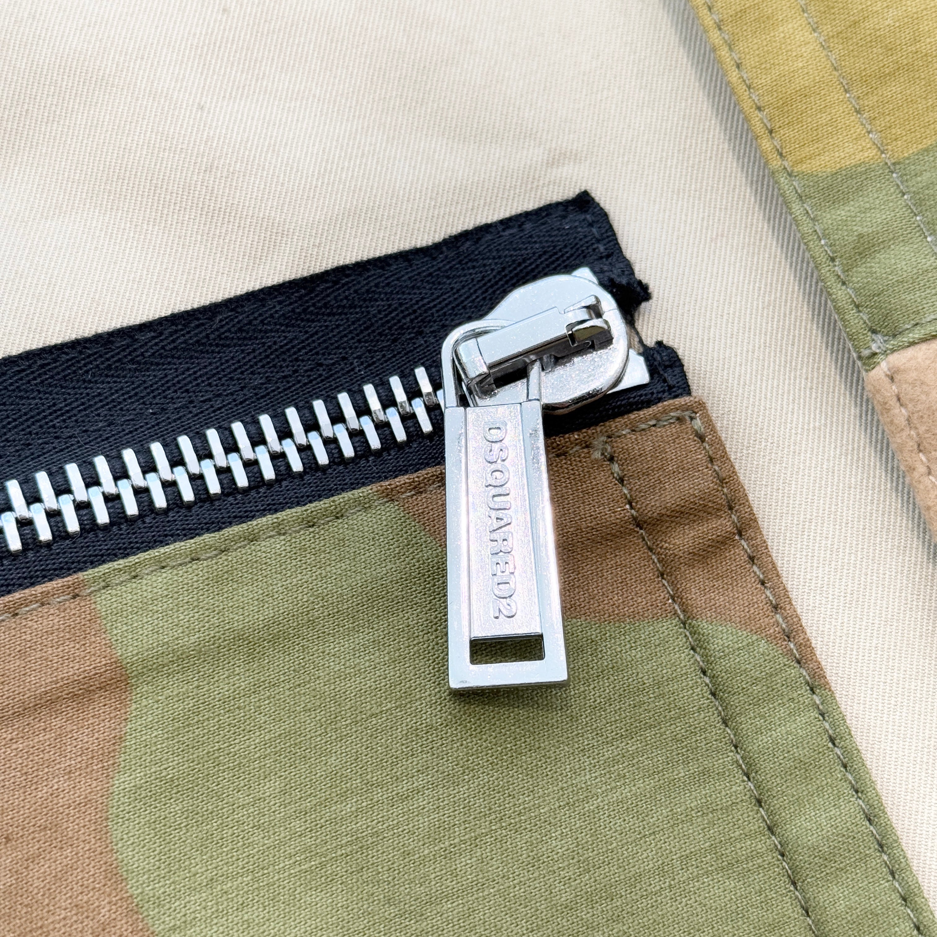 Dsquared2 2021AW Camouflage Patch Work Wool Down Duffle Coat S74AA0234 Size 56 ディースクエアード カモフラージュ パッチワーク ウールダウン ダッフルコート サイズ56