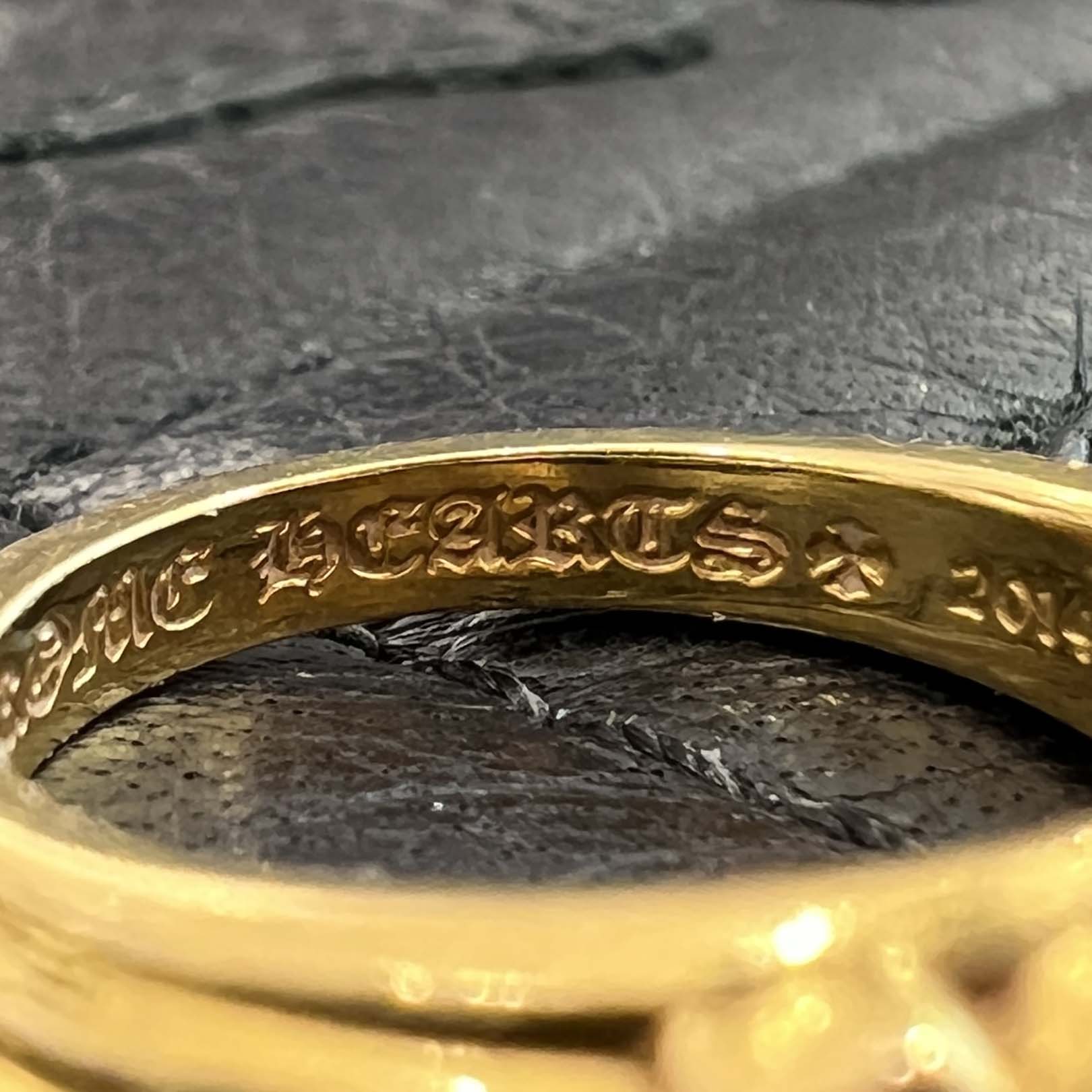 CHROME HEARTS 22K Baby Classic Dagger Ring Pave Diamond Size 5号