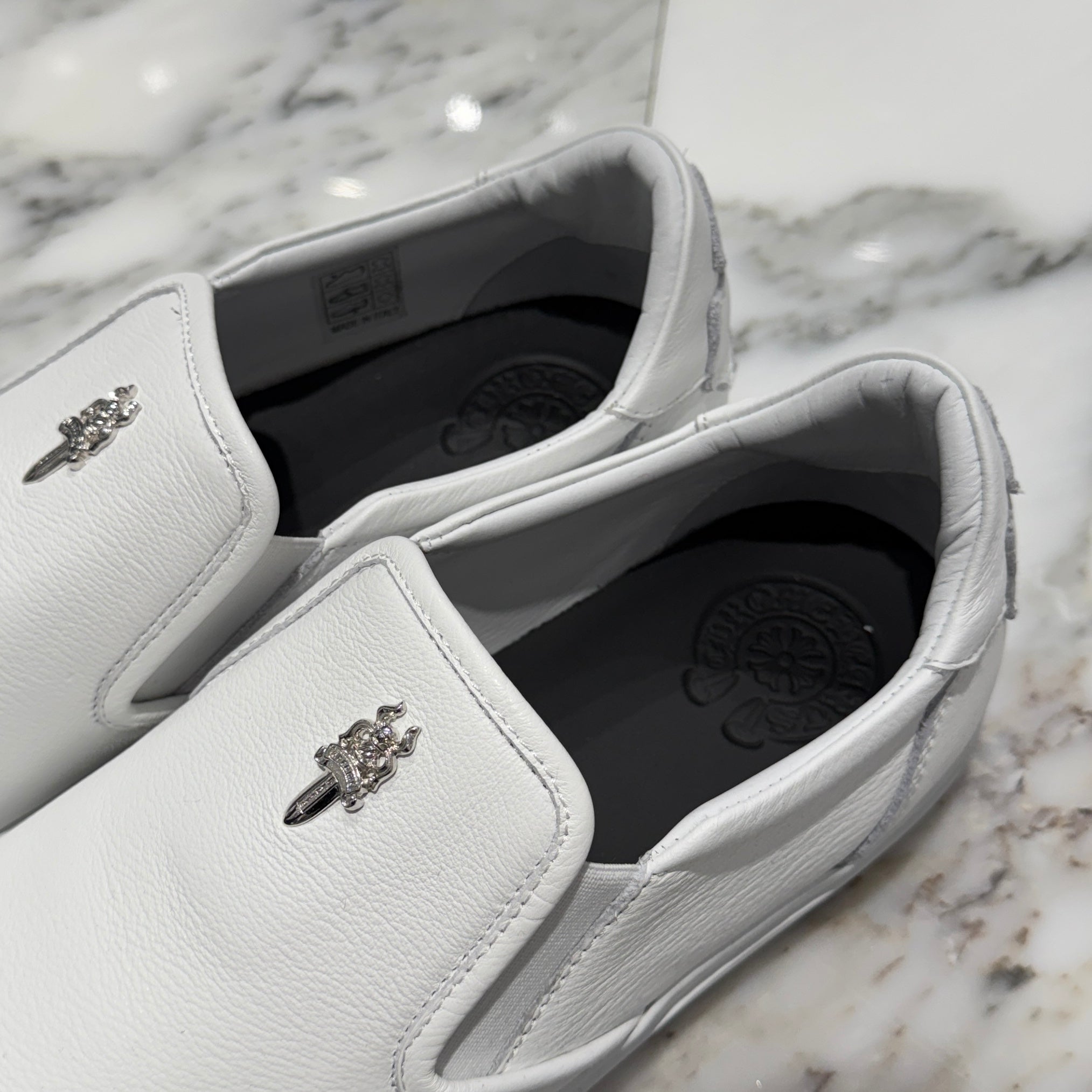 CHROME HEARTS CH Plus Leather Patch Dagger Slip On Size 43 クロムハーツ CHプラス レザーパッチ ダガー スリッポン サイズ43