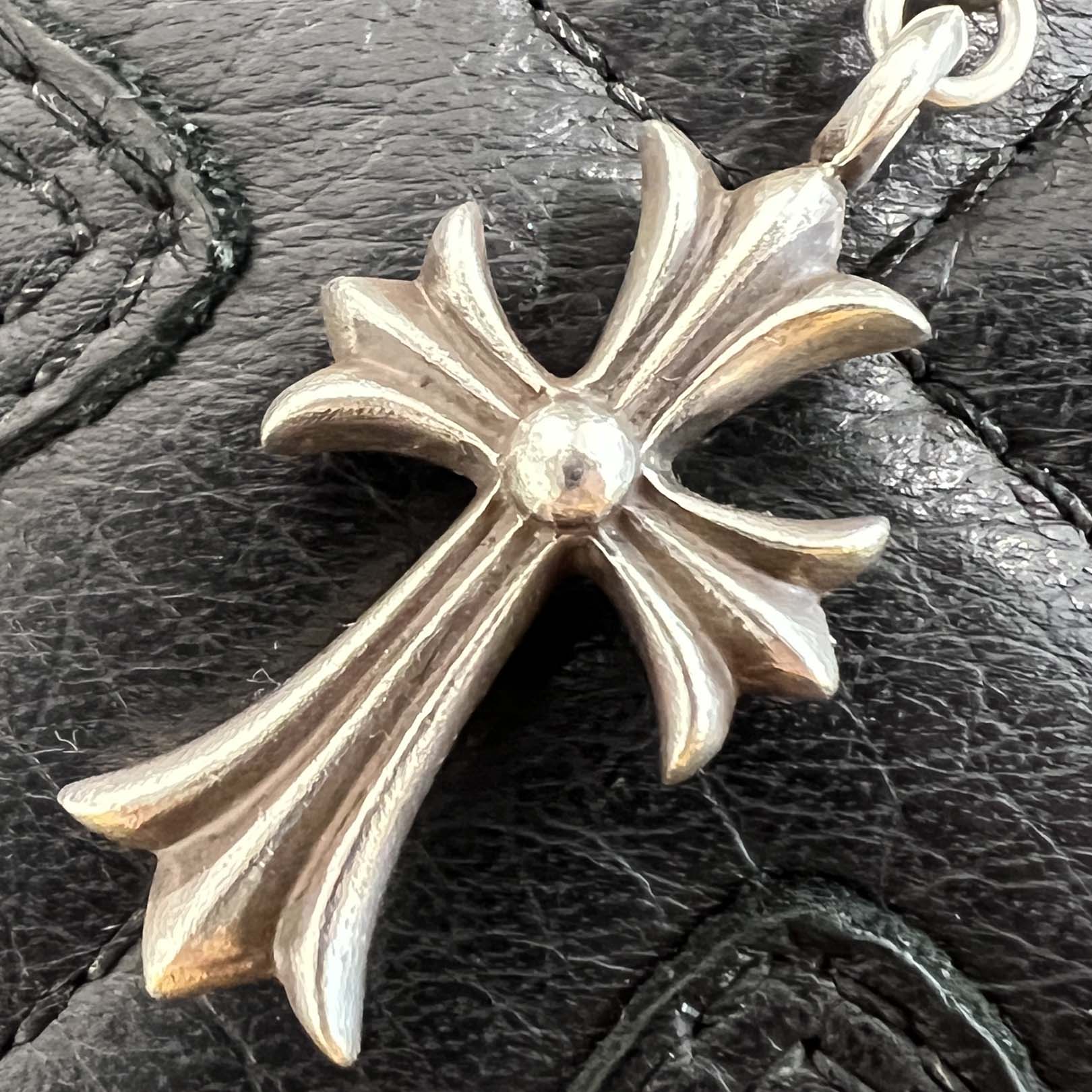 CHROME HEARTS Rosary Chalk CH Plus Chain Necklace クロムハ―ツ ロザリオ チョーク CHプラス チェーン ネックレス