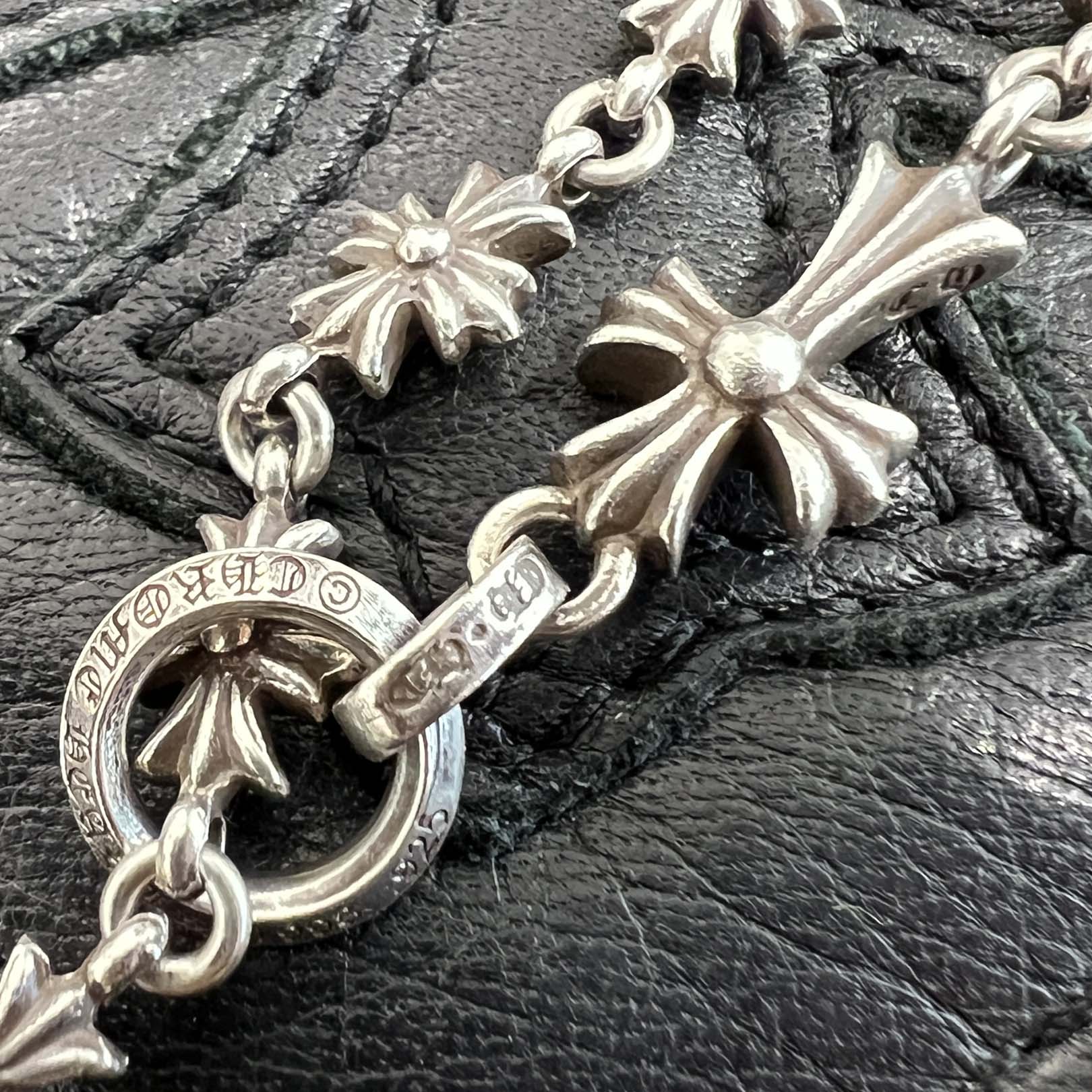 CHROME HEARTS Rosary Chalk CH Plus Chain Necklace クロムハ―ツ ロザリオ チョーク CHプラス チェーン ネックレス