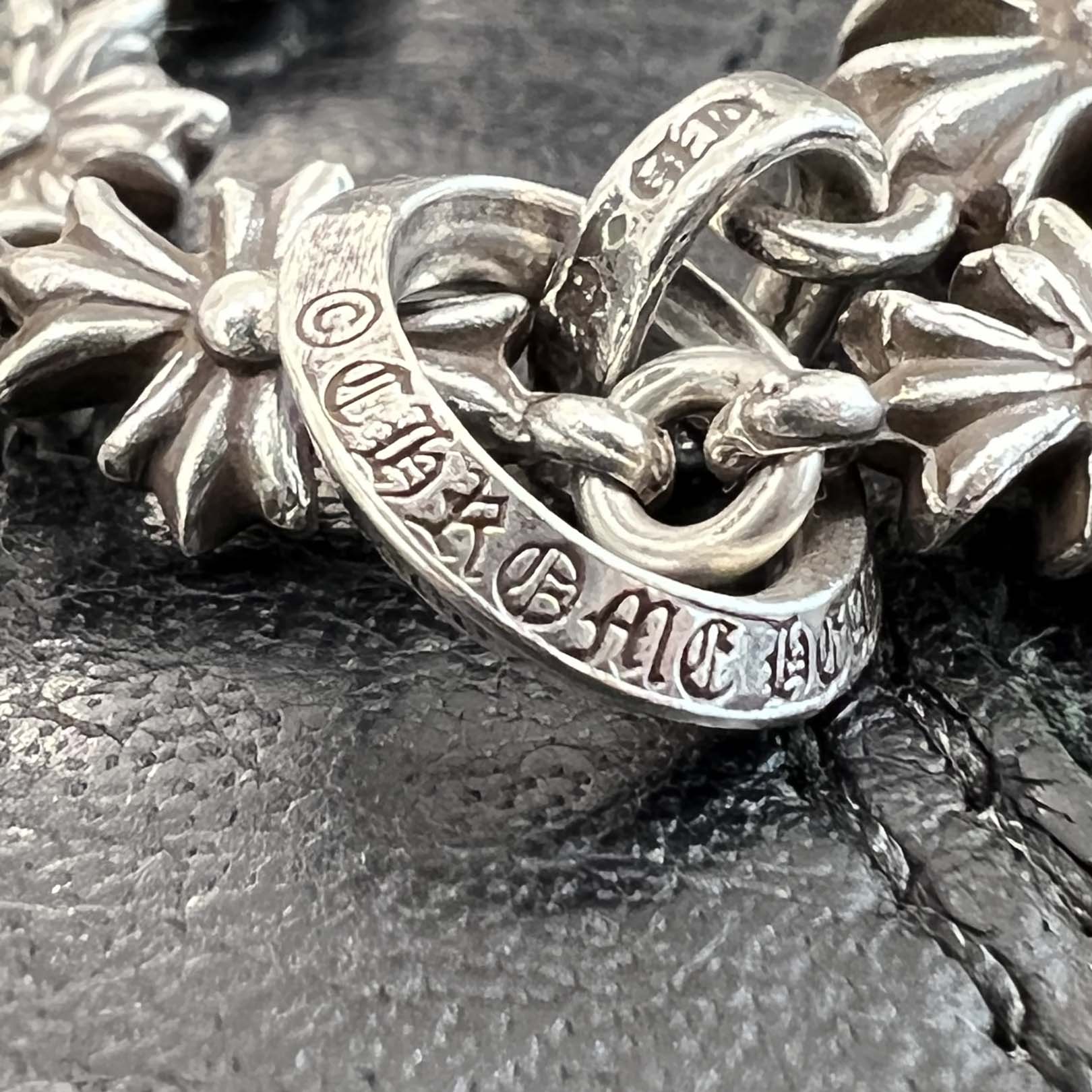 CHROME HEARTS Rosary Chalk CH Plus Chain Necklace クロムハ―ツ ロザリオ チョーク CHプラス チェーン ネックレス