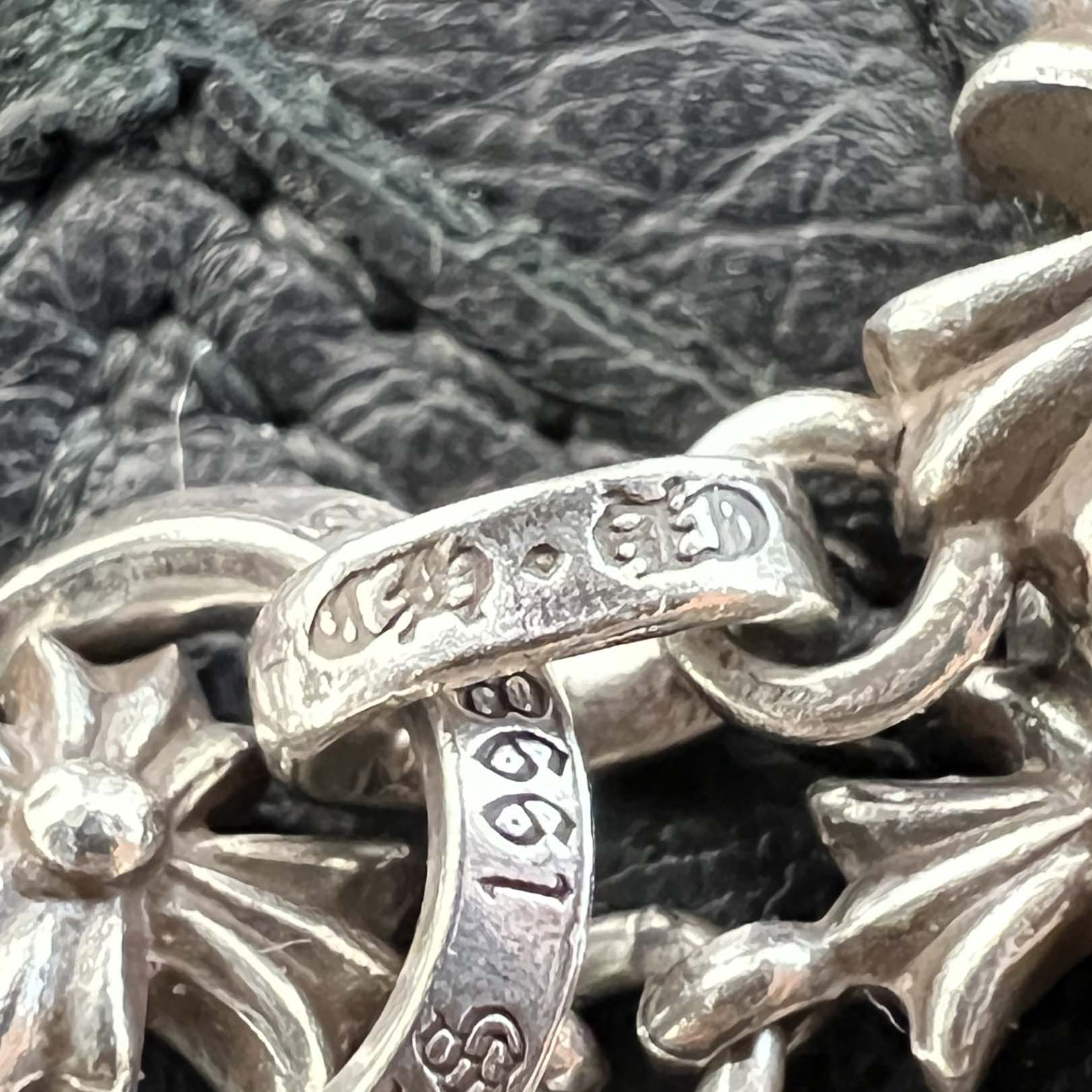 CHROME HEARTS Rosary Chalk CH Plus Chain Necklace クロムハ―ツ ロザリオ チョーク CHプラス チェーン ネックレス