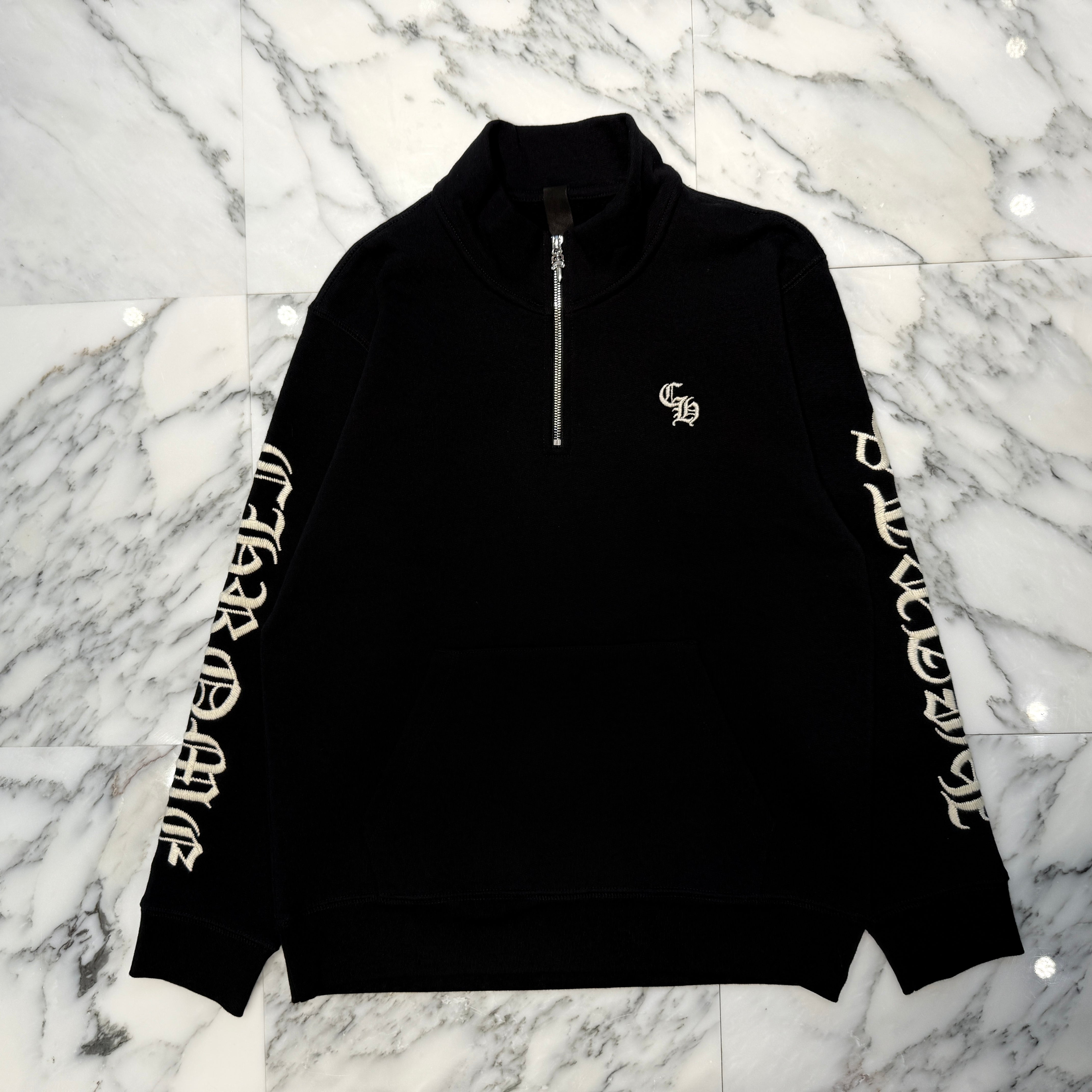 CHROME HEARTS Y NOT SLO RIDE CH Embroidery Half Zip Sweat Shirt Size XL クロムハーツ ワイノット ソロライドCH刺繍ハーフジップスウェットシャツ サイズ XL