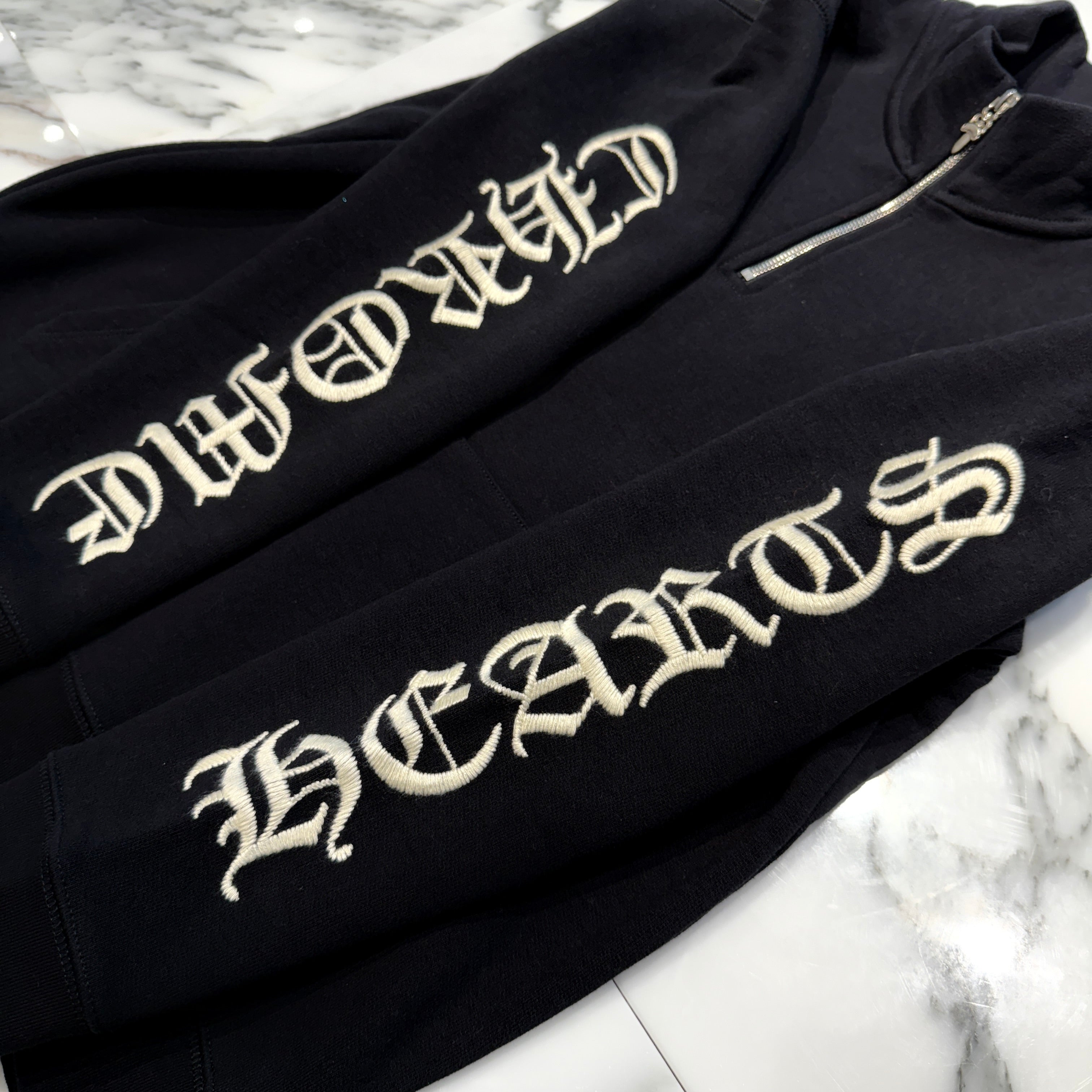 CHROME HEARTS Y NOT SLO RIDE CH Embroidery Half Zip Sweat Shirt Size XL クロムハーツ ワイノット ソロライドCH刺繍ハーフジップスウェットシャツ サイズ XL