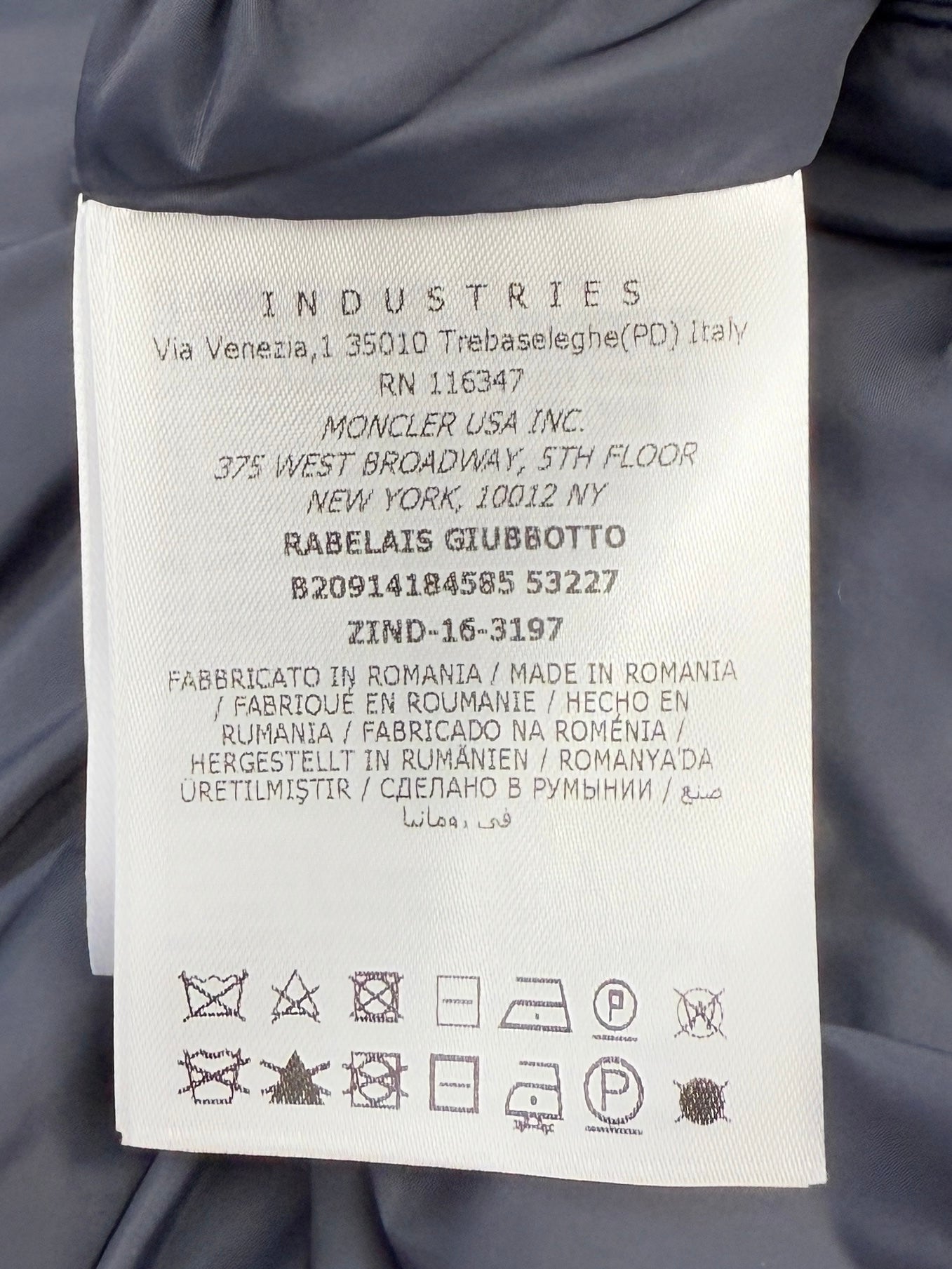 MONCLER 2025SS RABELAIS GIUBBOTTO Down Jacket B20914184585 53227 Size 7 モンクレール ラブレー ジュボット ダウンジャケット サイズ7