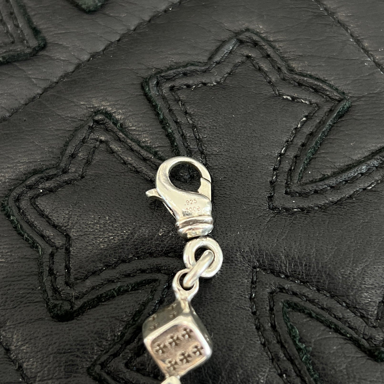 CHROME HEARTS DICE Cross Ball Silver Bracelet Size 10 LINK クロム