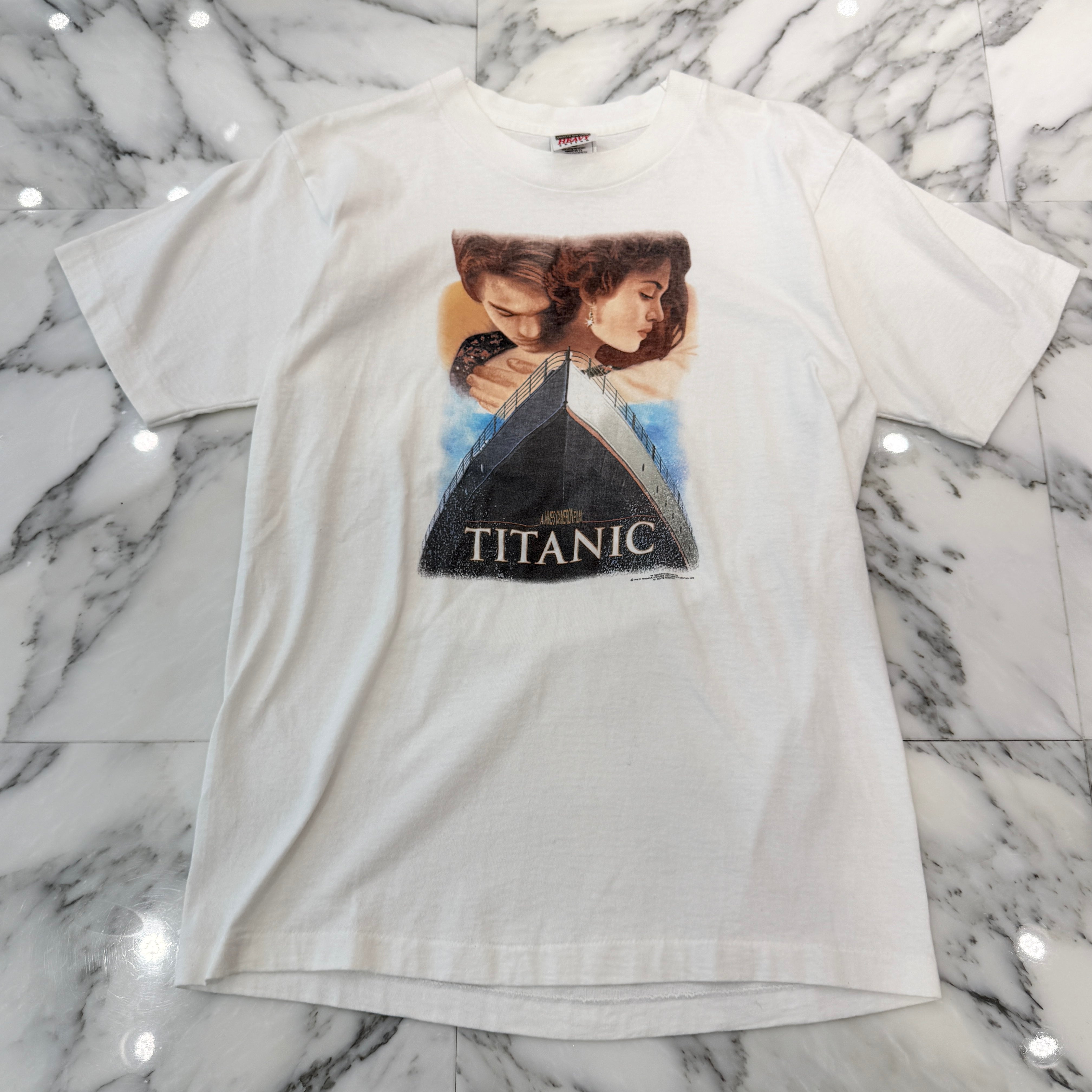 Vintage 90's Titanic 1998 Movie FRUIT OF THE ROOM S/S Tee Size 18/20 90's タイタニック 1998 ムービー フルーツオブザルーム社製 Tシャツ サイズ 18/20
