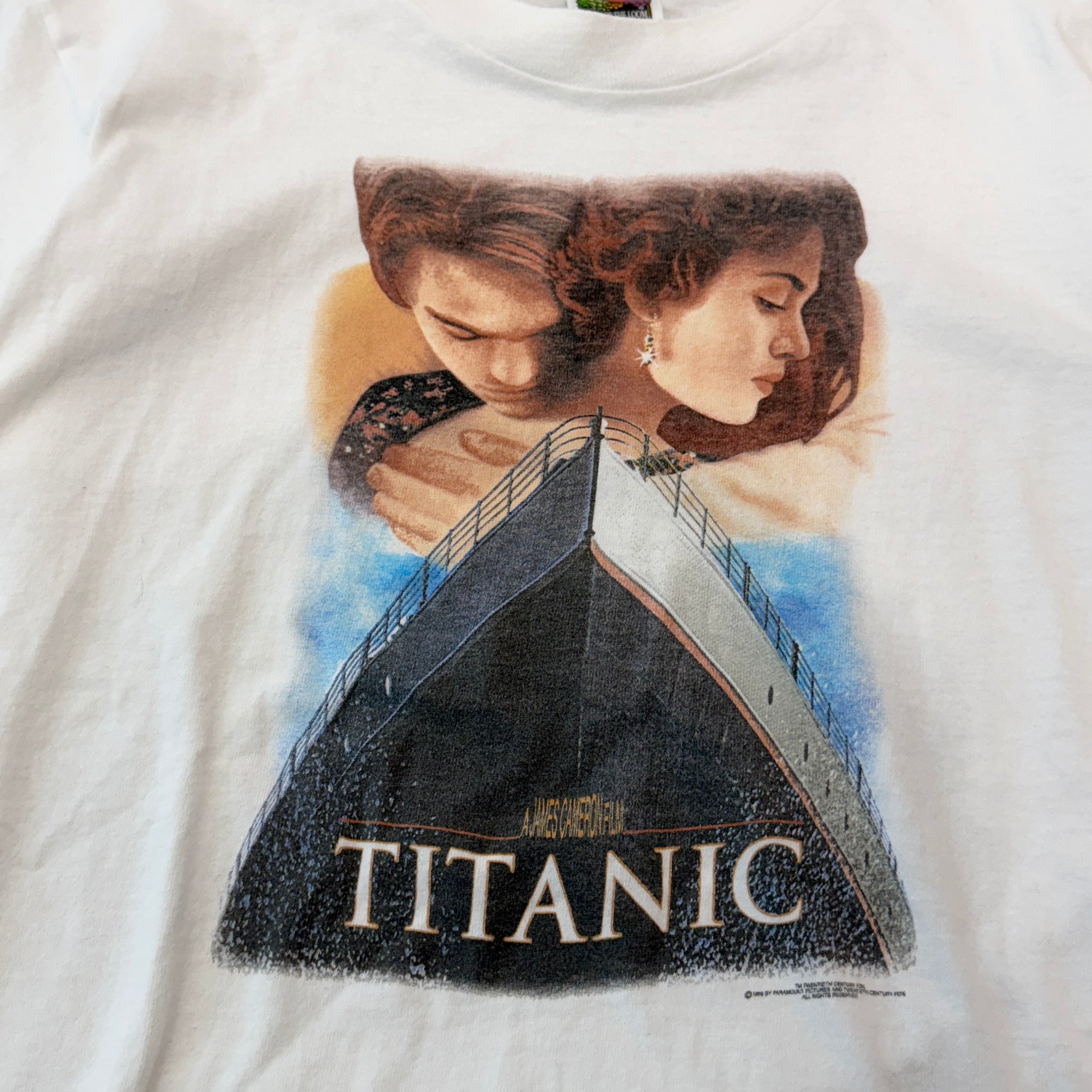 Vintage 90's Titanic 1998 Movie FRUIT OF THE ROOM S/S Tee Size 18/20 90's タイタニック 1998 ムービー フルーツオブザルーム社製 Tシャツ サイズ 18/20