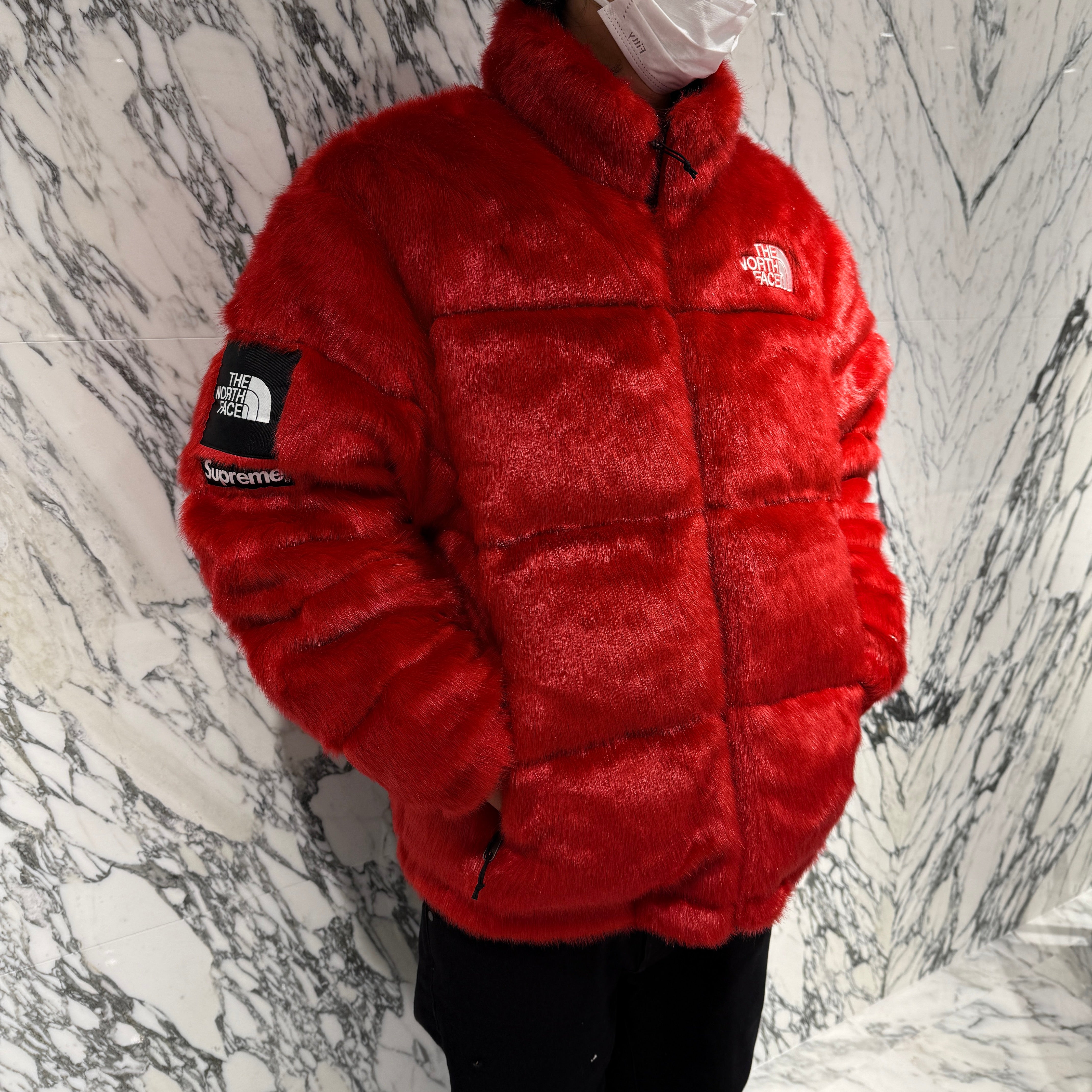 Supreme × THE NORTH FACE 2020AW Faux Fur Nuptse Down Jacket Size L