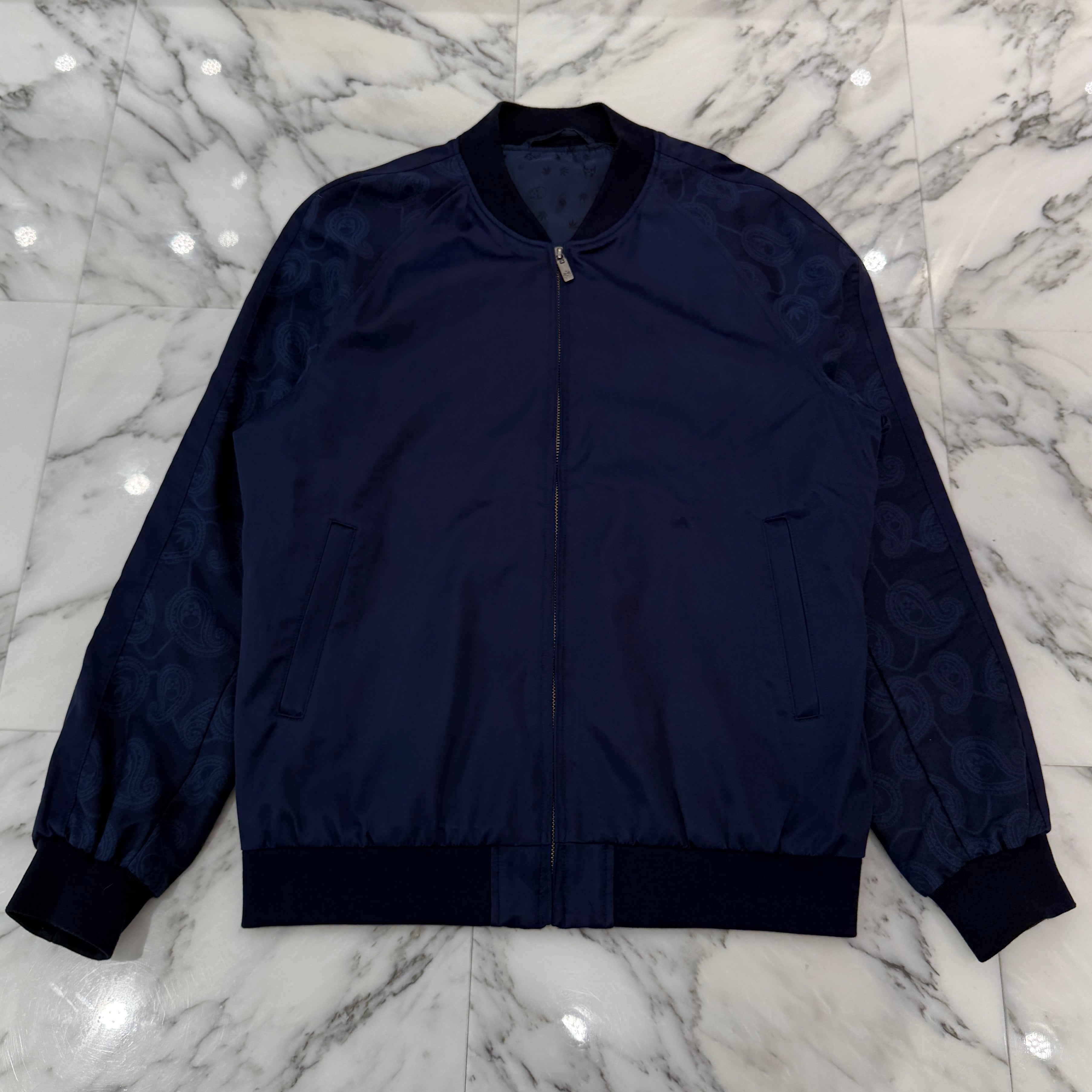 lucien pellat-finet Back Jacquard Logo Zip Up Blouson Size XXL ルシアンぺラフィネ バック ジャカード ロゴ ジップアップブルゾン サイズXXL