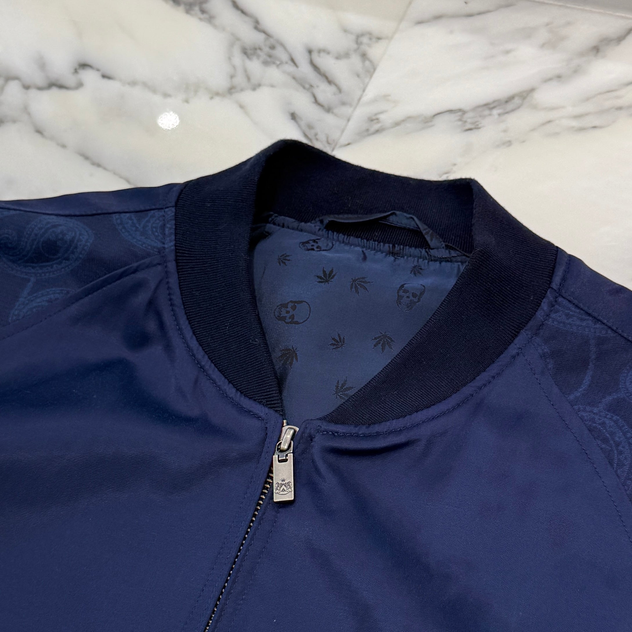 lucien pellat-finet Back Jacquard Logo Zip Up Blouson Size XXL ルシアンぺラフィネ バック ジャカード ロゴ ジップアップブルゾン サイズXXL