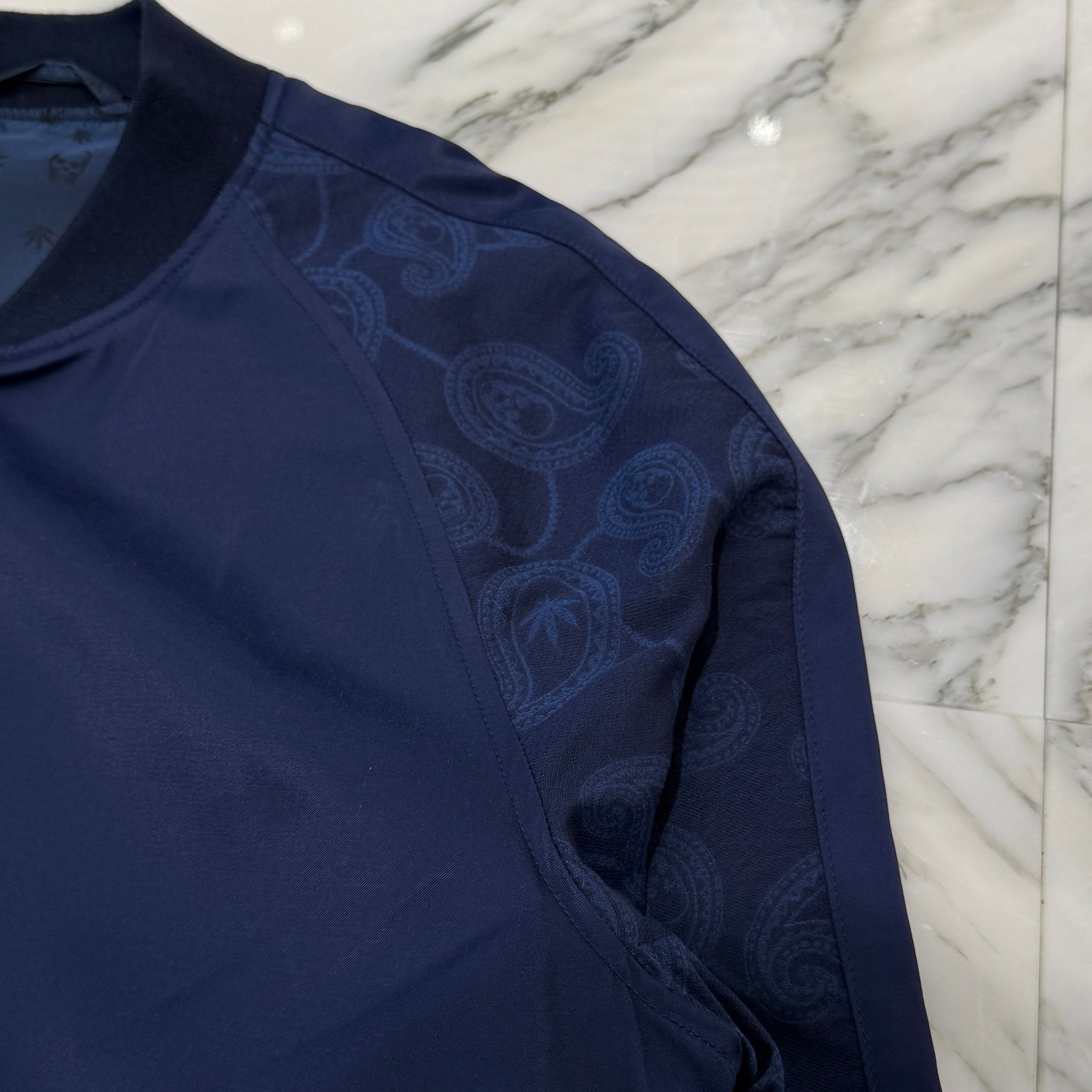 lucien pellat-finet Back Jacquard Logo Zip Up Blouson Size XXL ルシアンぺラフィネ バック ジャカード ロゴ ジップアップブルゾン サイズXXL