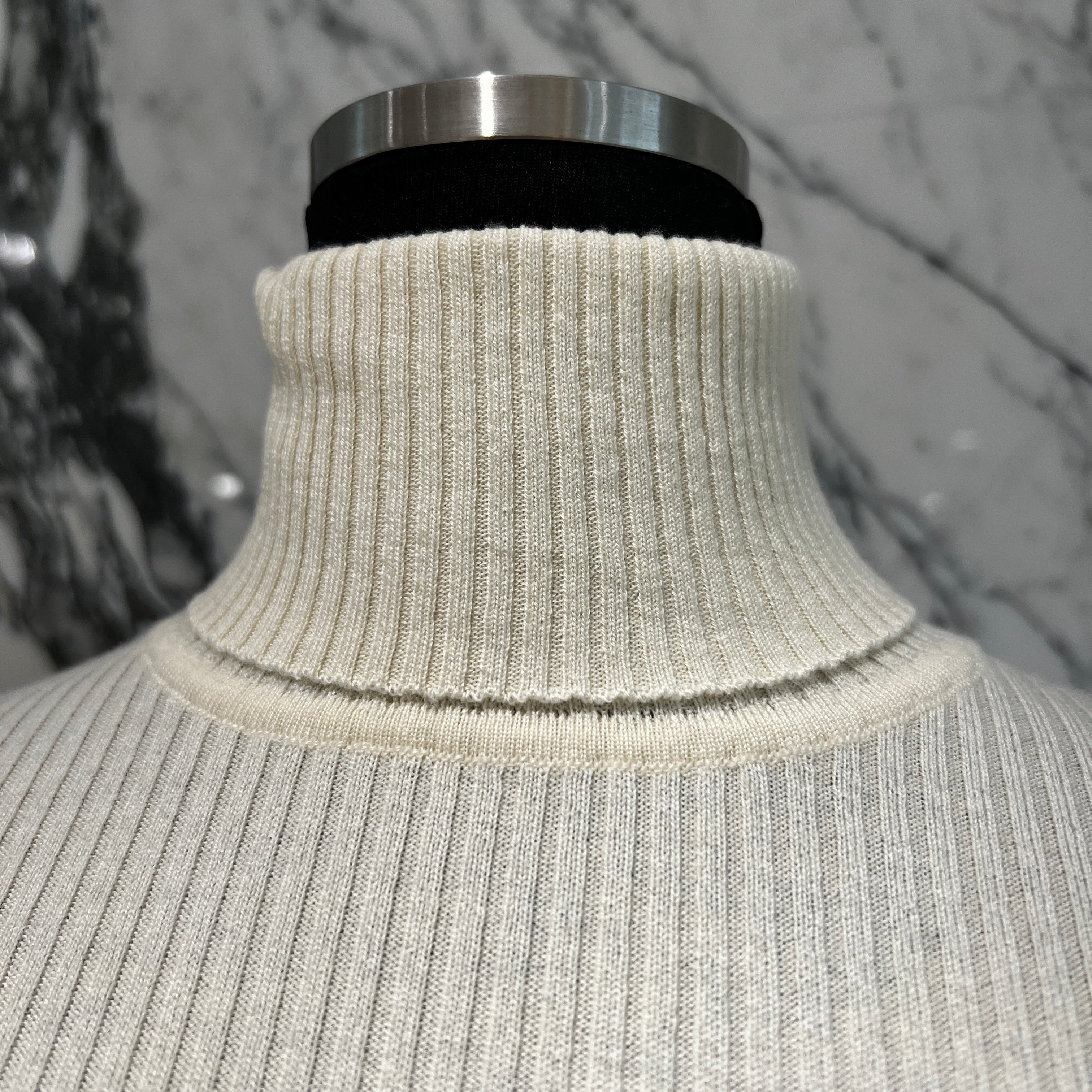 CHROME HEARTS Y NOT Leather Cross Patch Cashmere Turtle Neck Knit Sweater Size M クロムハーツ ワイノット レザークロスパッチ カシミヤ タートルネック ニットセーター サイズM