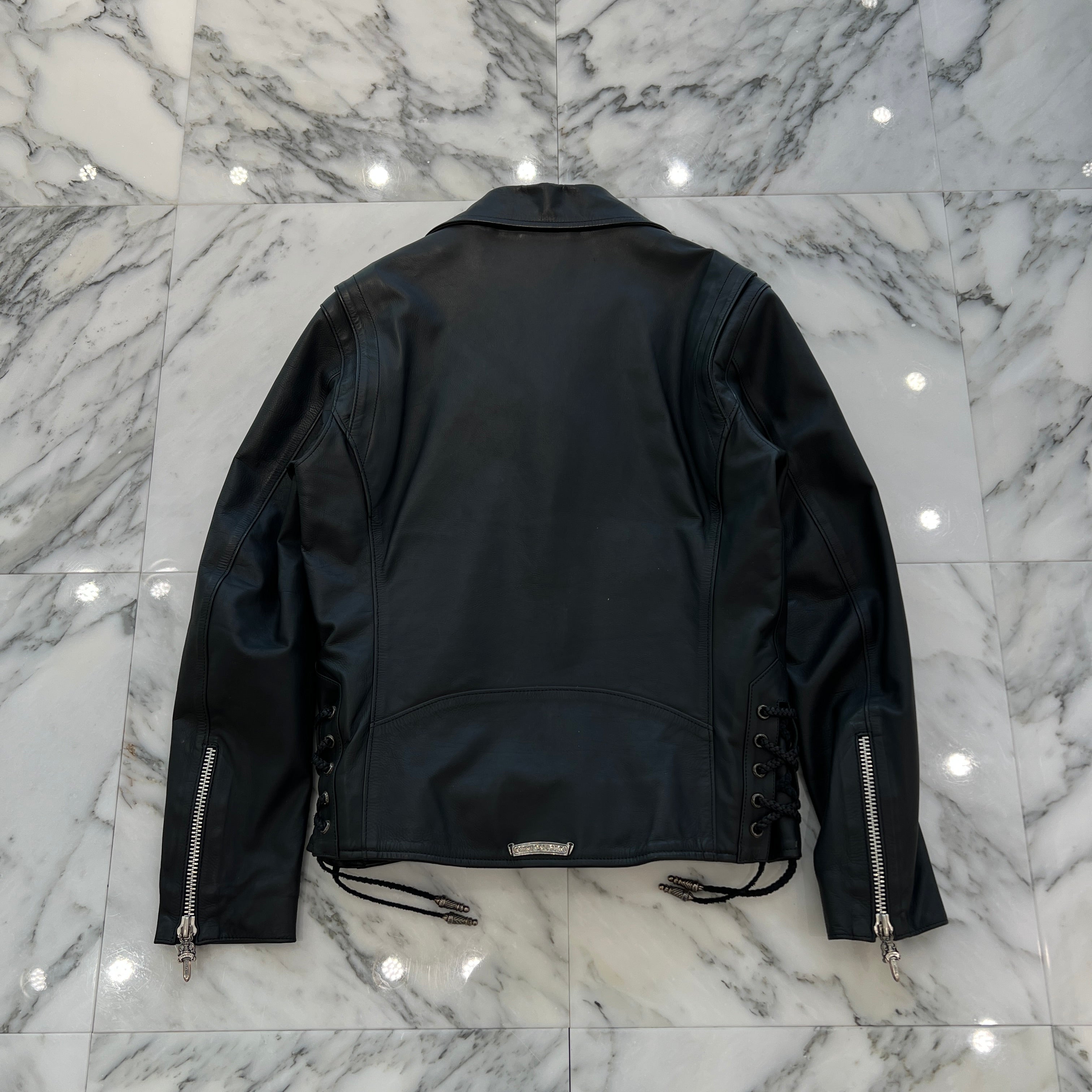 CHROME HEARTS JJ DEAN Dagger Zip Riders Leather Jacket Size M クロムハーツ JJディーン ダガー ジップ ライダース レザージャケット サイズM