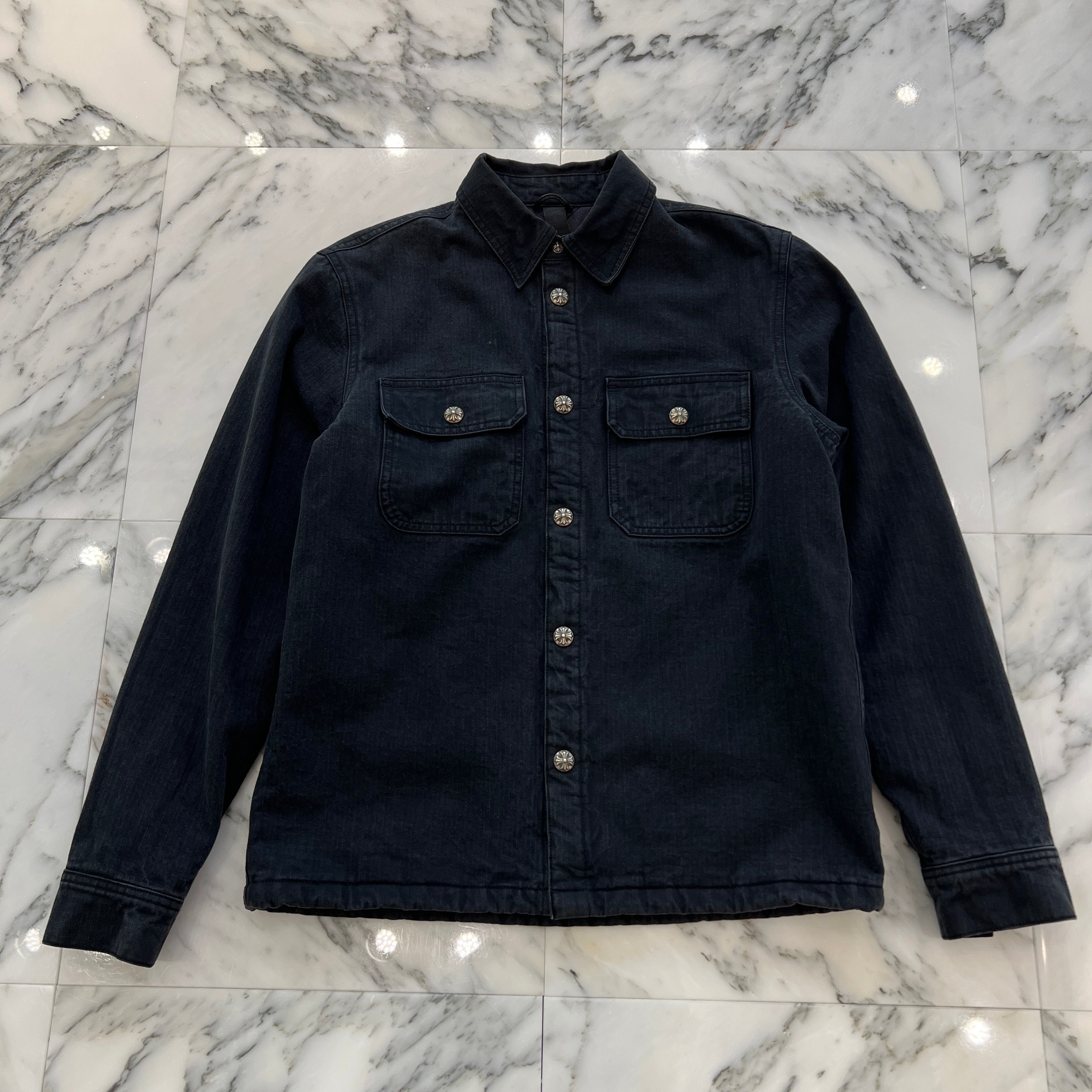 CHROME HEARTS Y NOT WORK DOG Herringbone Shirt Jacket Size M クロムハーツ ワイノット ワークドッグ ヘリンボーン シャツジャケット サイズM