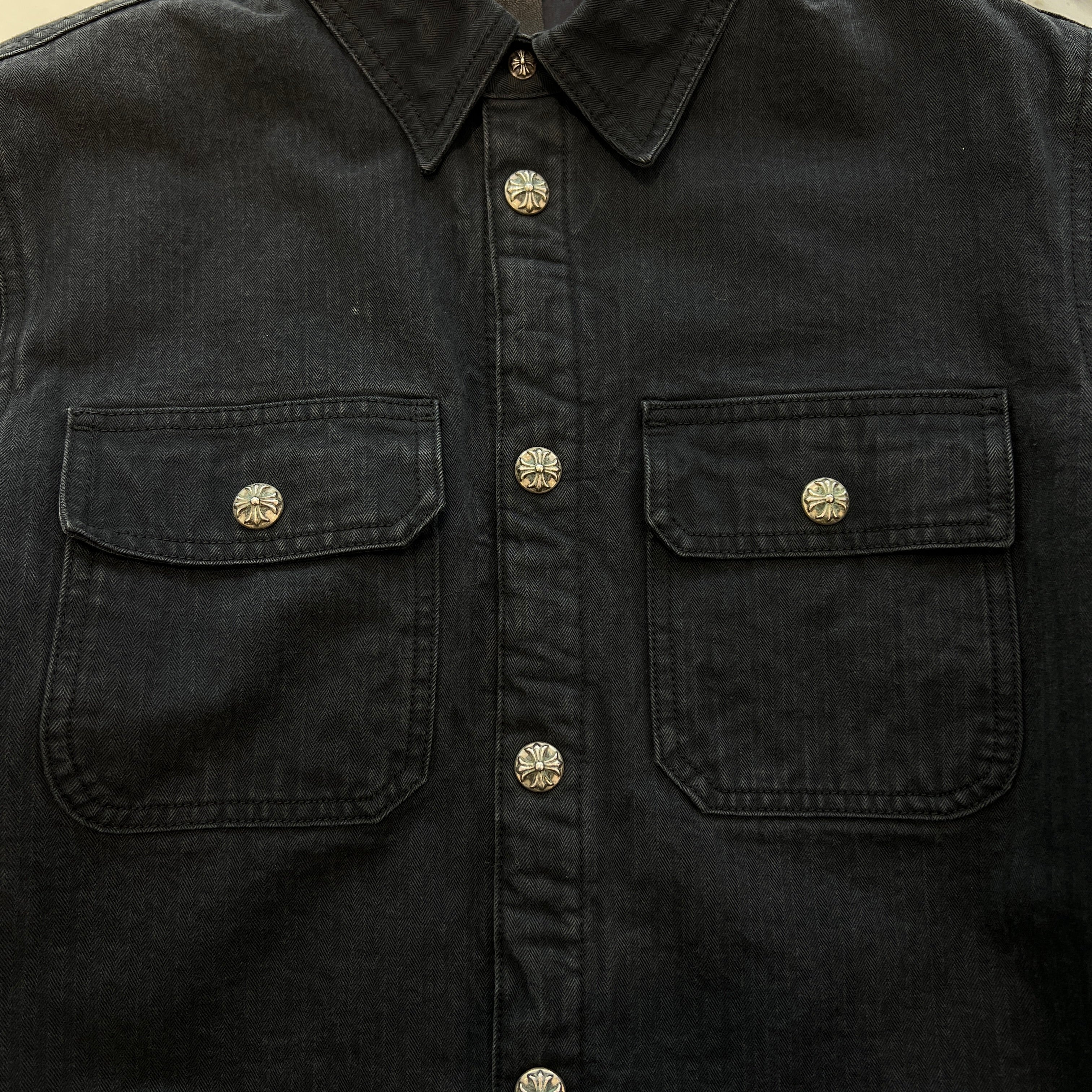 CHROME HEARTS Y NOT WORK DOG Herringbone Shirt Jacket Size M クロムハーツ ワイノット ワークドッグ ヘリンボーン シャツジャケット サイズM