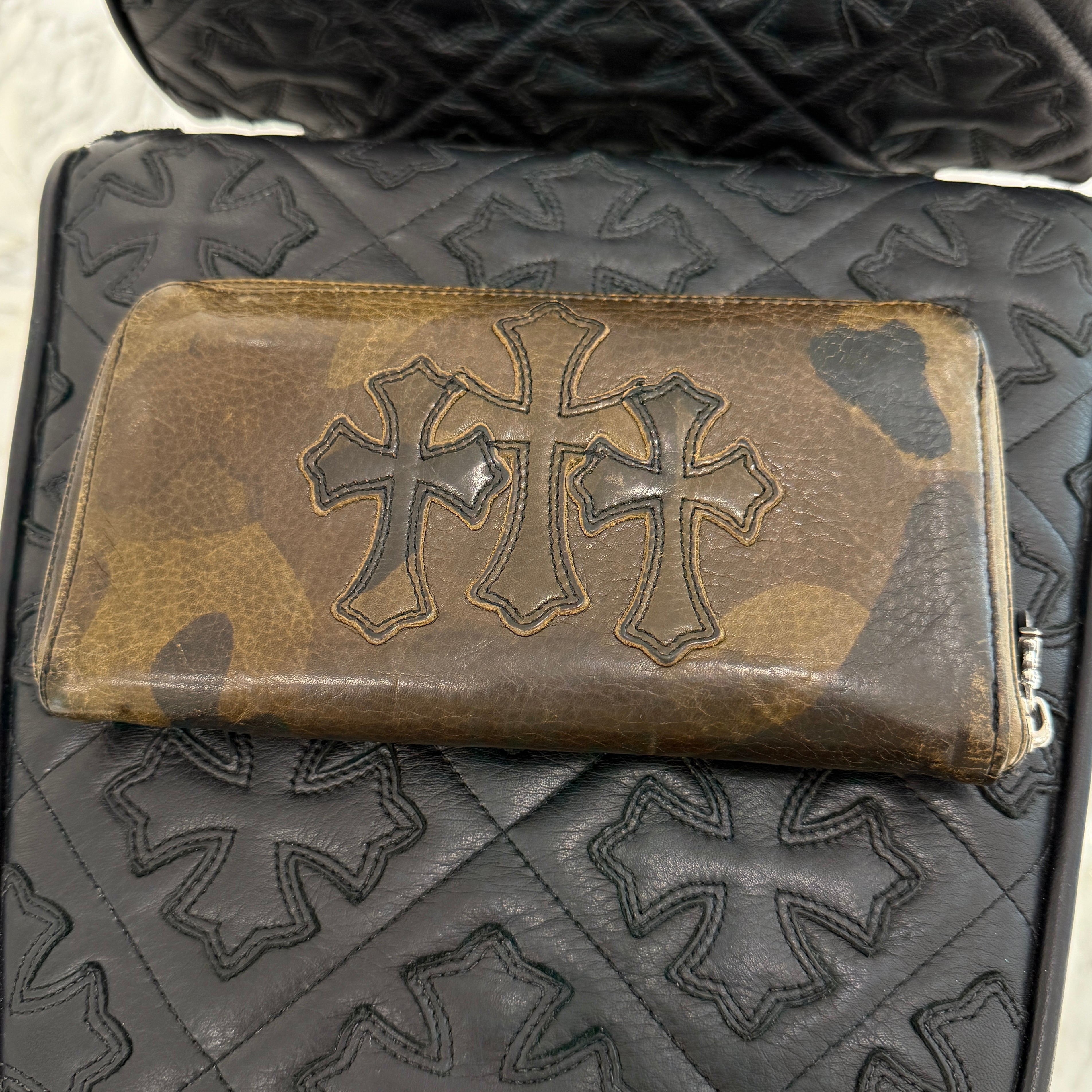 CHROME HEARTS Camo 3 Cemetery Cross Leather Patch REC F ZIP #2 Wallet クロムハーツ カモ 3セメタリークロス レザーパッチ レック F ジップ #2 ウォレット
