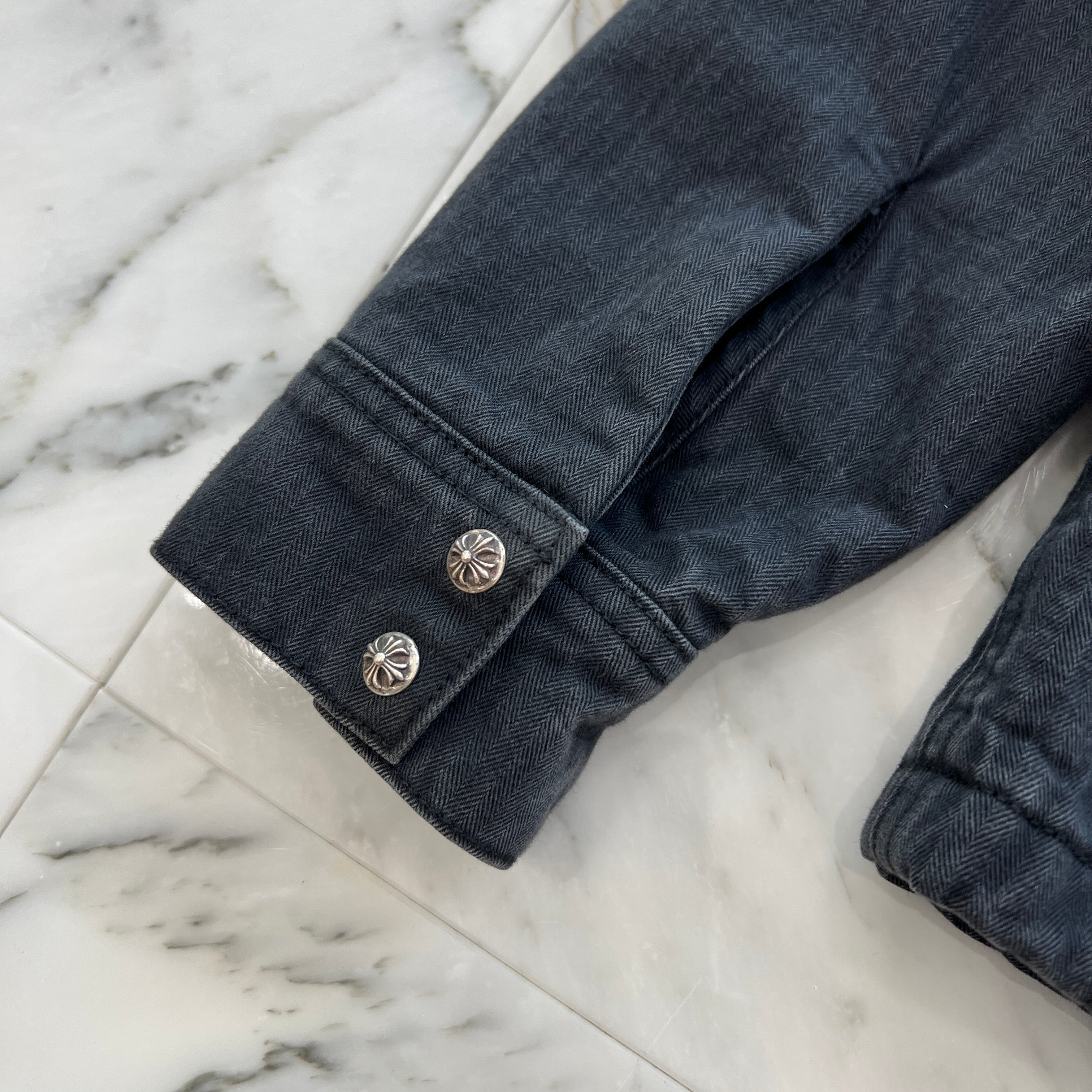 CHROME HEARTS Y NOT WORK DOG Herringbone Shirt Jacket Size M クロムハーツ ワイノット ワークドッグ ヘリンボーン シャツジャケット サイズM