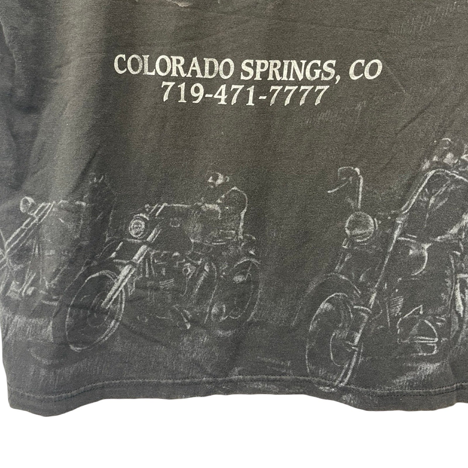 Vintage 90's Harley-Davidson "FRONTIER CUSTOM CYCLES" Snake Emblem S/S Tee Size XL