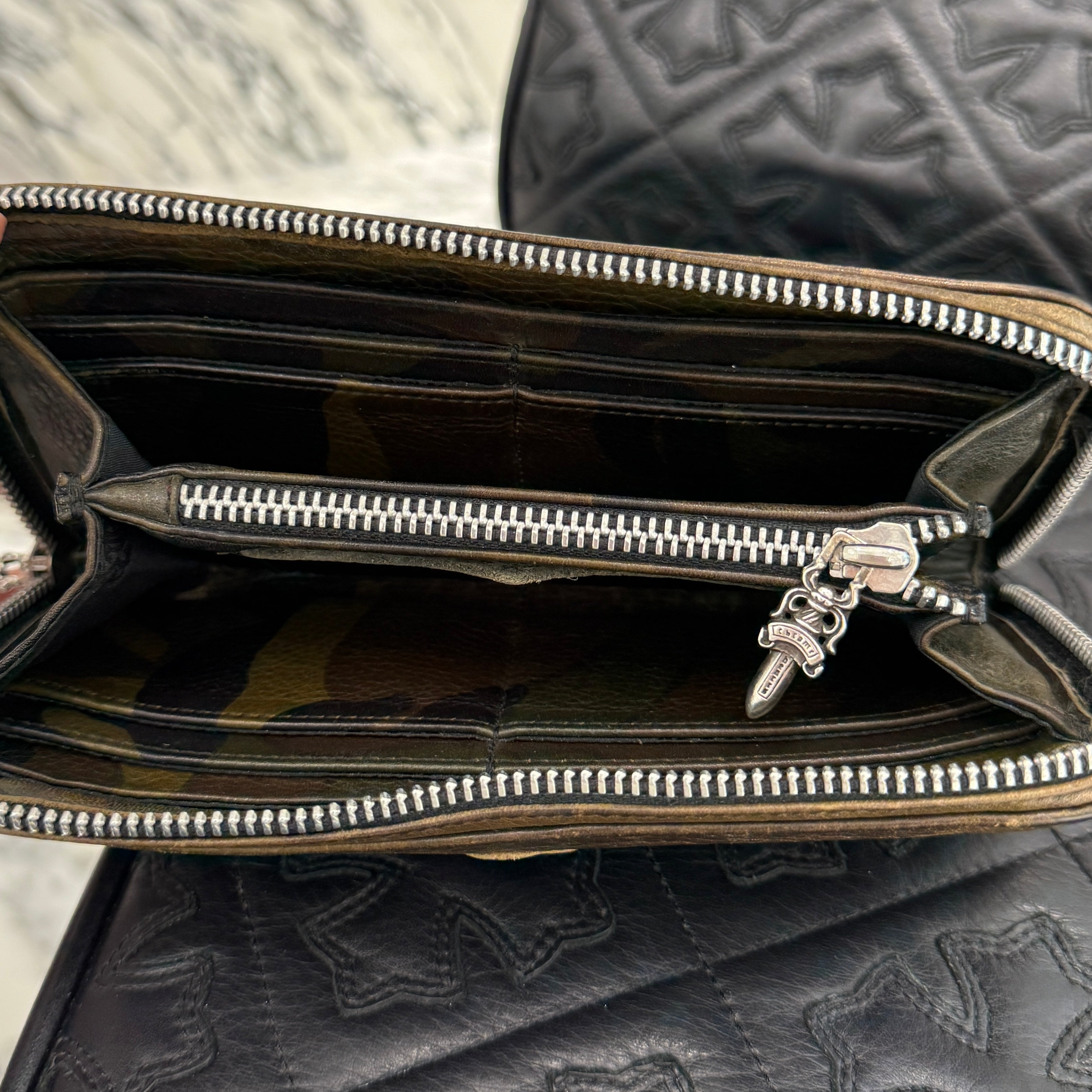 CHROME HEARTS Camo 3 Cemetery Cross Leather Patch REC F ZIP #2 Wallet クロムハーツ カモ 3セメタリークロス レザーパッチ レック F ジップ #2 ウォレット