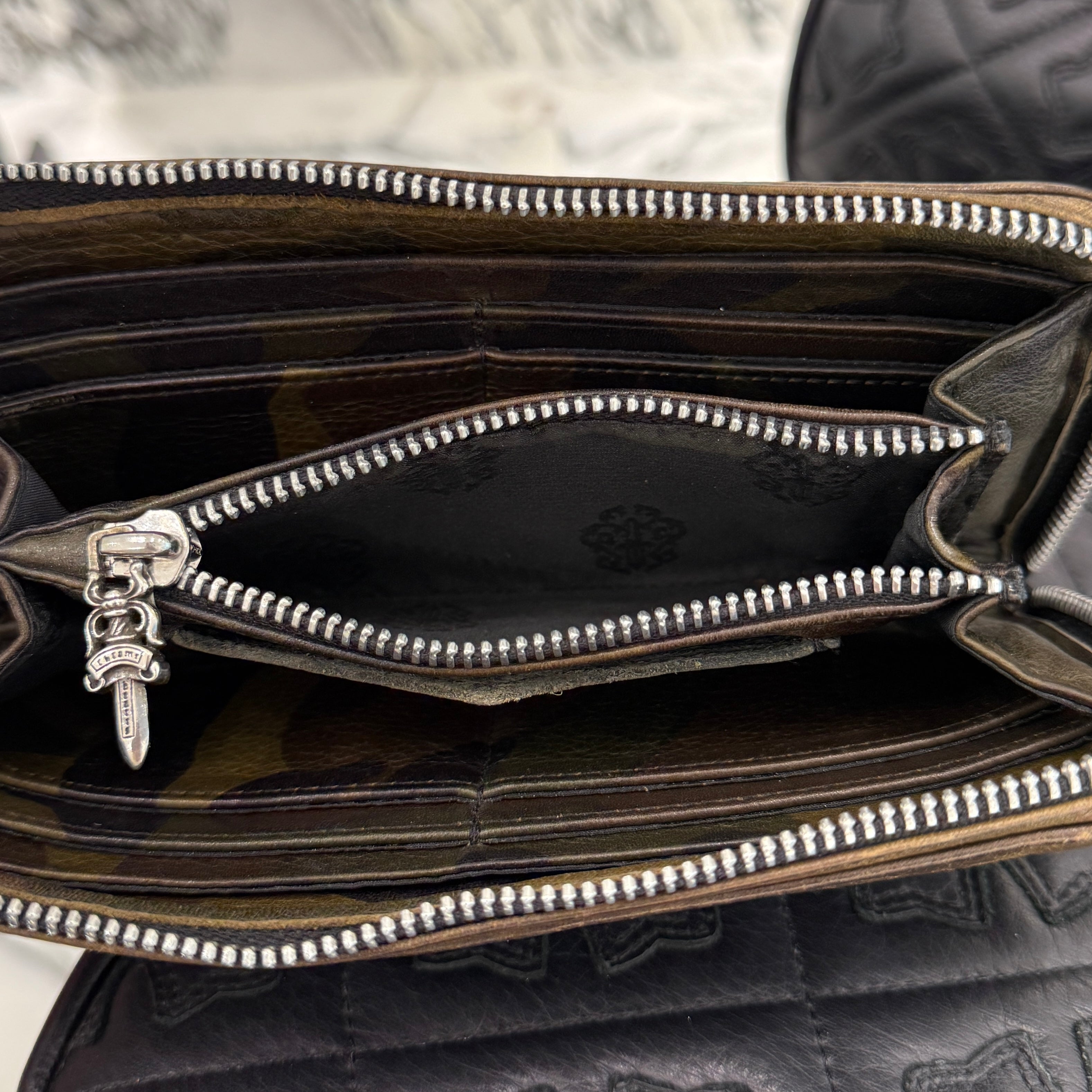 CHROME HEARTS Camo 3 Cemetery Cross Leather Patch REC F ZIP #2 Wallet クロムハーツ カモ 3セメタリークロス レザーパッチ レック F ジップ #2 ウォレット