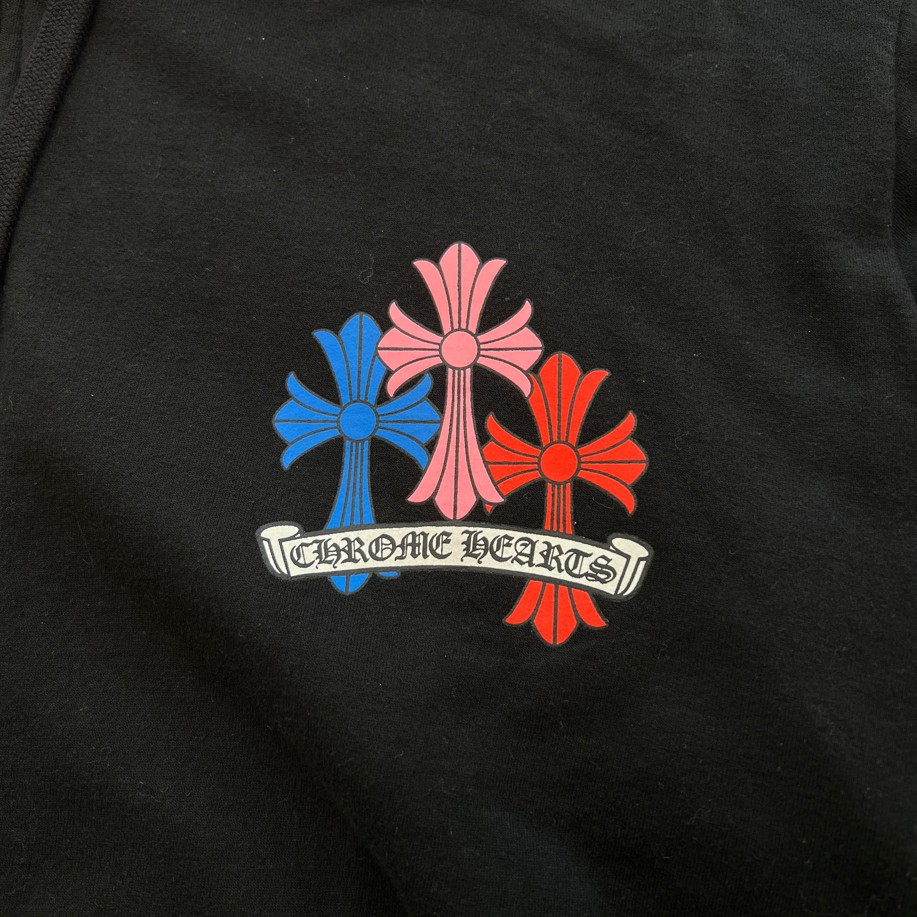 CHROME HEARTS Multi Color Cemetery Cross Zip Up Hoodie Size XL クロムハーツ マルチカラー セメタリークロス ジップアップ フーディ サイズXL
