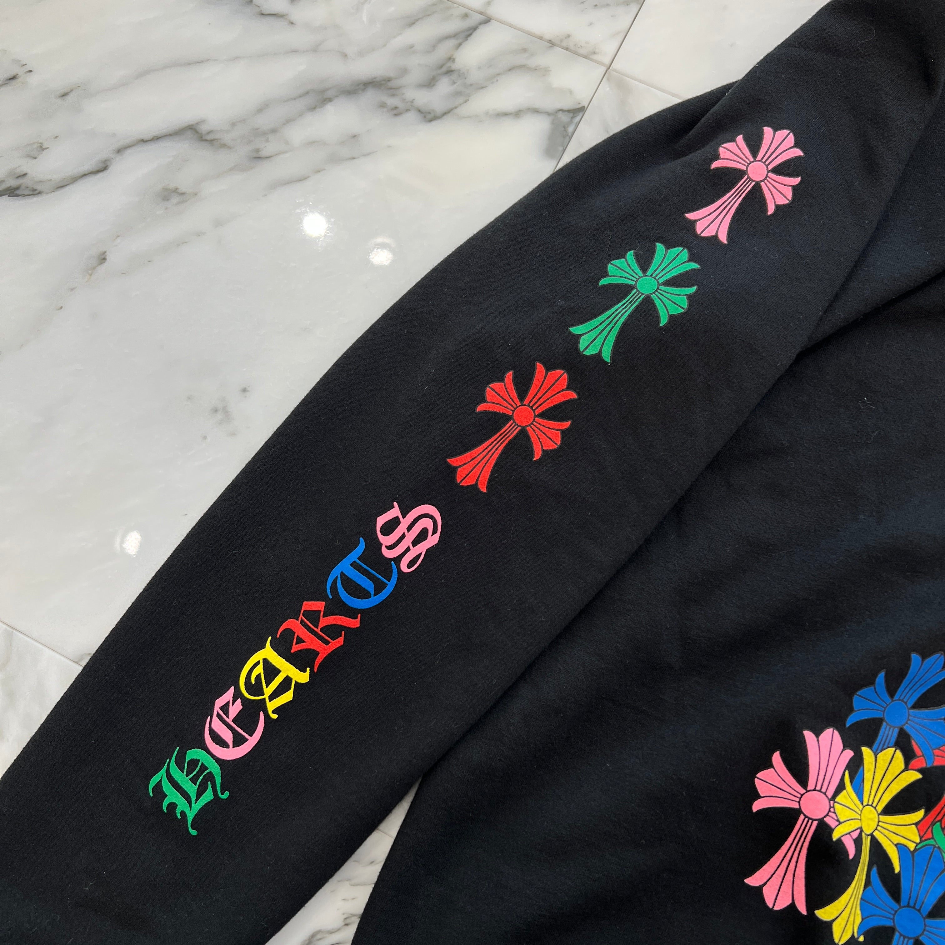 CHROME HEARTS Multi Color Cemetery Cross Zip Up Hoodie Size XL クロムハーツ マルチカラー セメタリークロス ジップアップ フーディ サイズXL