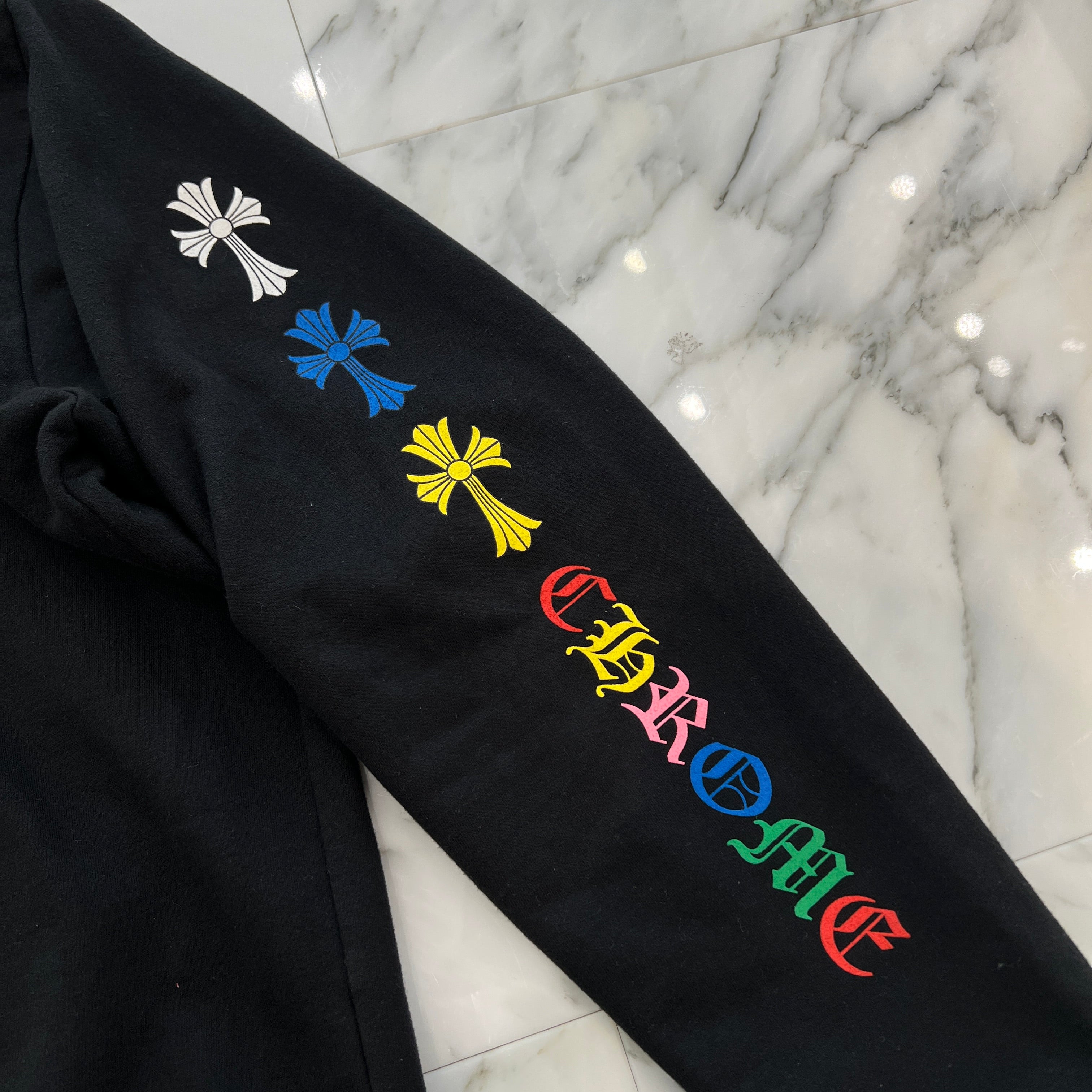 CHROME HEARTS Multi Color Cemetery Cross Zip Up Hoodie Size XL クロムハーツ マルチカラー セメタリークロス ジップアップ フーディ サイズXL
