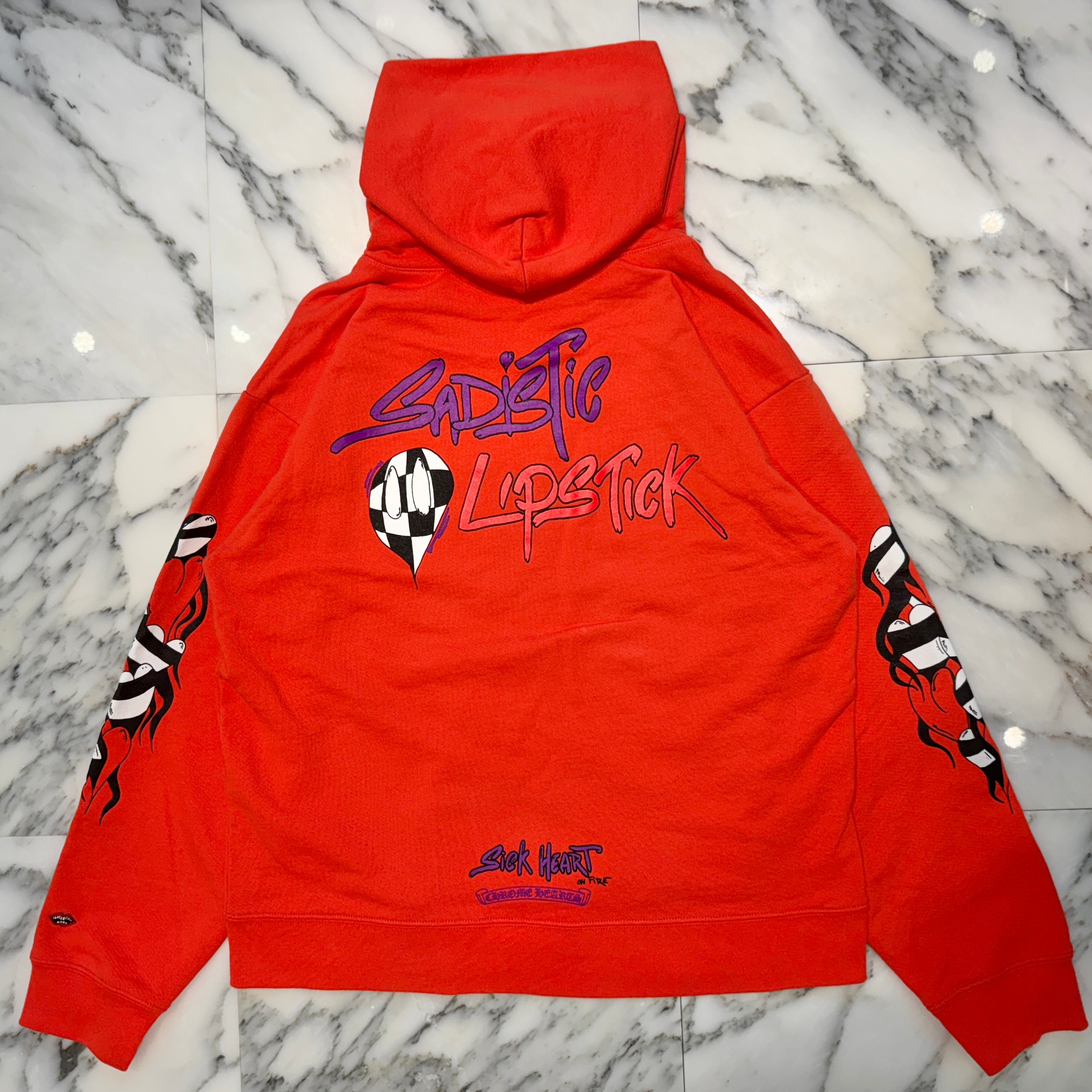 CHROME HEARTS×MATTY BOY 2023SS Sadistic Lipstick Pullover Hoodie Size L