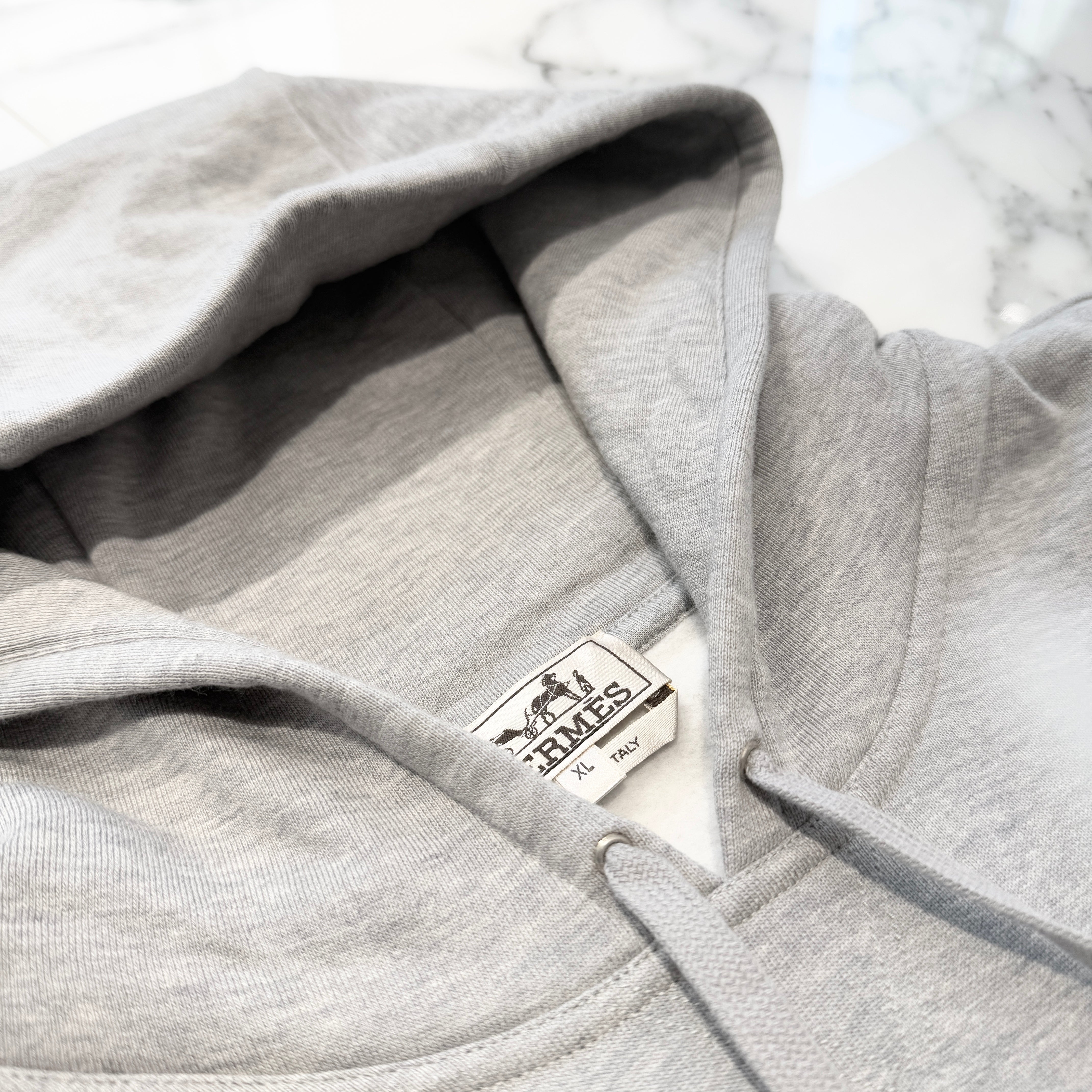 HERMES 2022AW Horse Leather Patch Pullover Hoodie Size XL エルメス ホースレザーパッチ プルオーバーフーディ サイズ XL