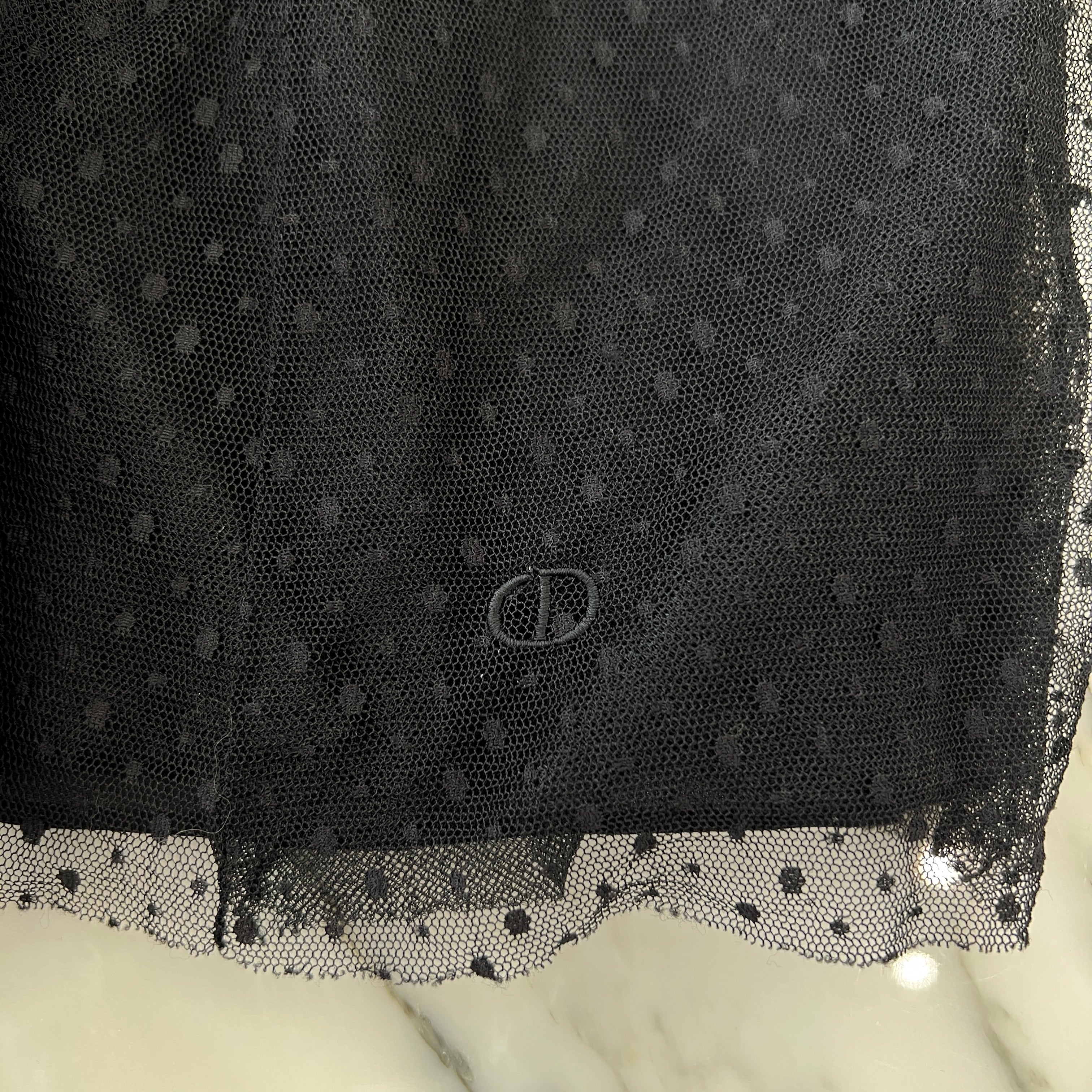 Christian Dior 黒ドット柄チュールスカート Dior ドットチュールスカート(ブラック)｜ファッション