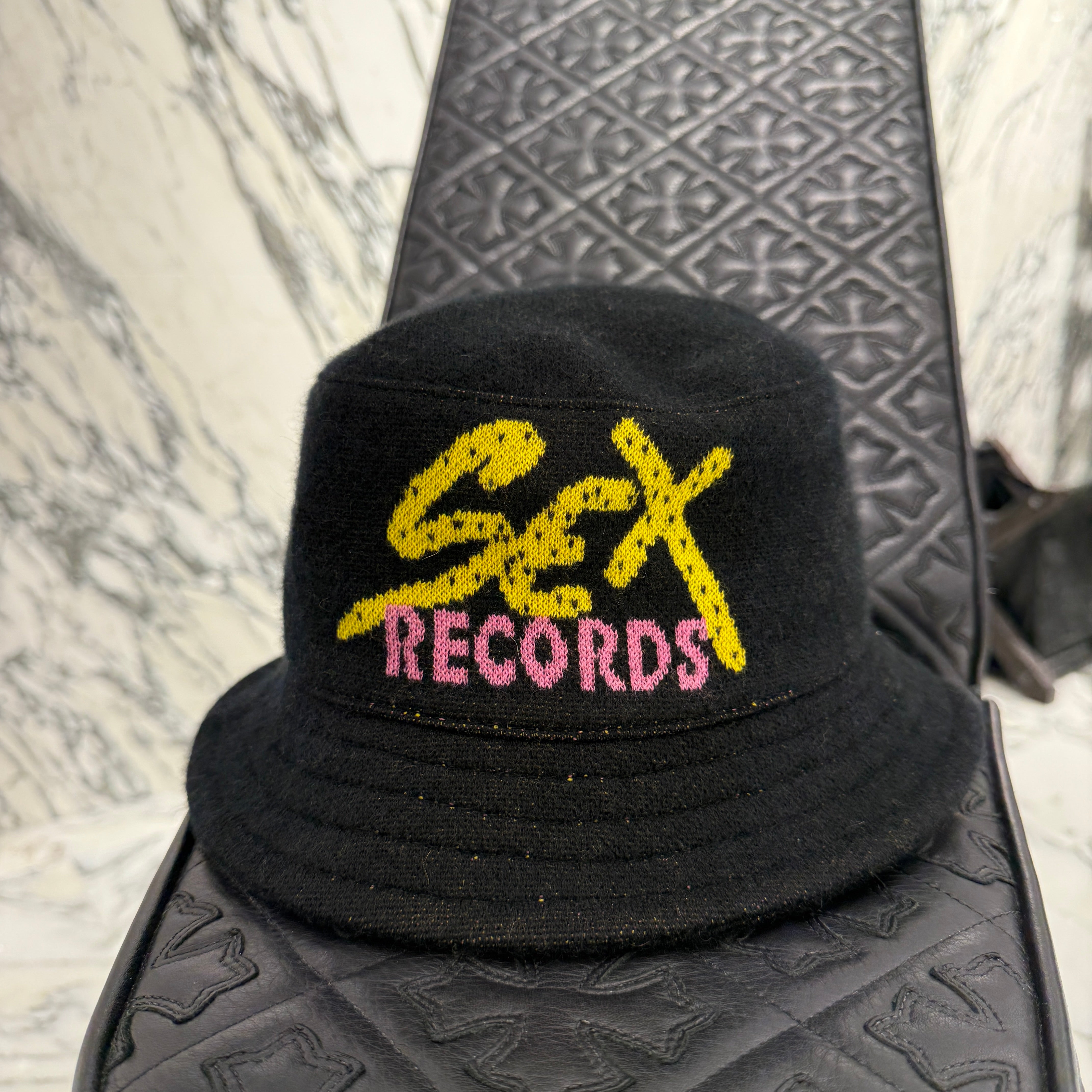 CHROME HEARTS × MATTY BOY Sex Records Cashmere Bucket Hat Size L
