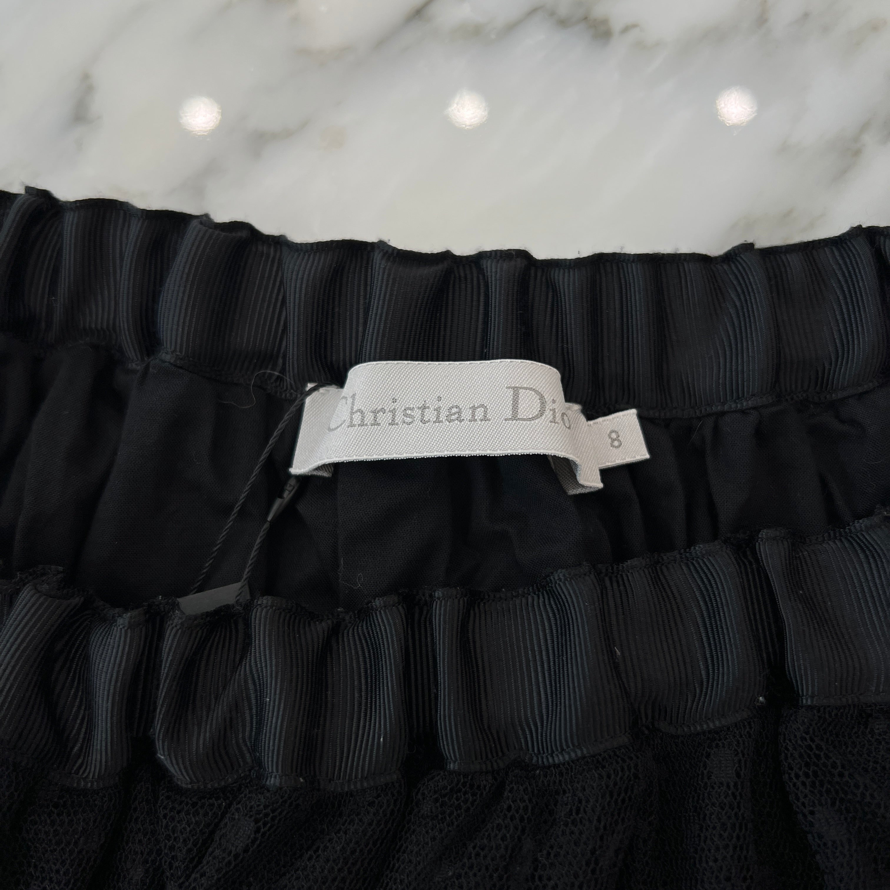 Christian Dior 黒ドット柄チュールスカート Dior ドットチュールスカート(ブラック)｜ファッション