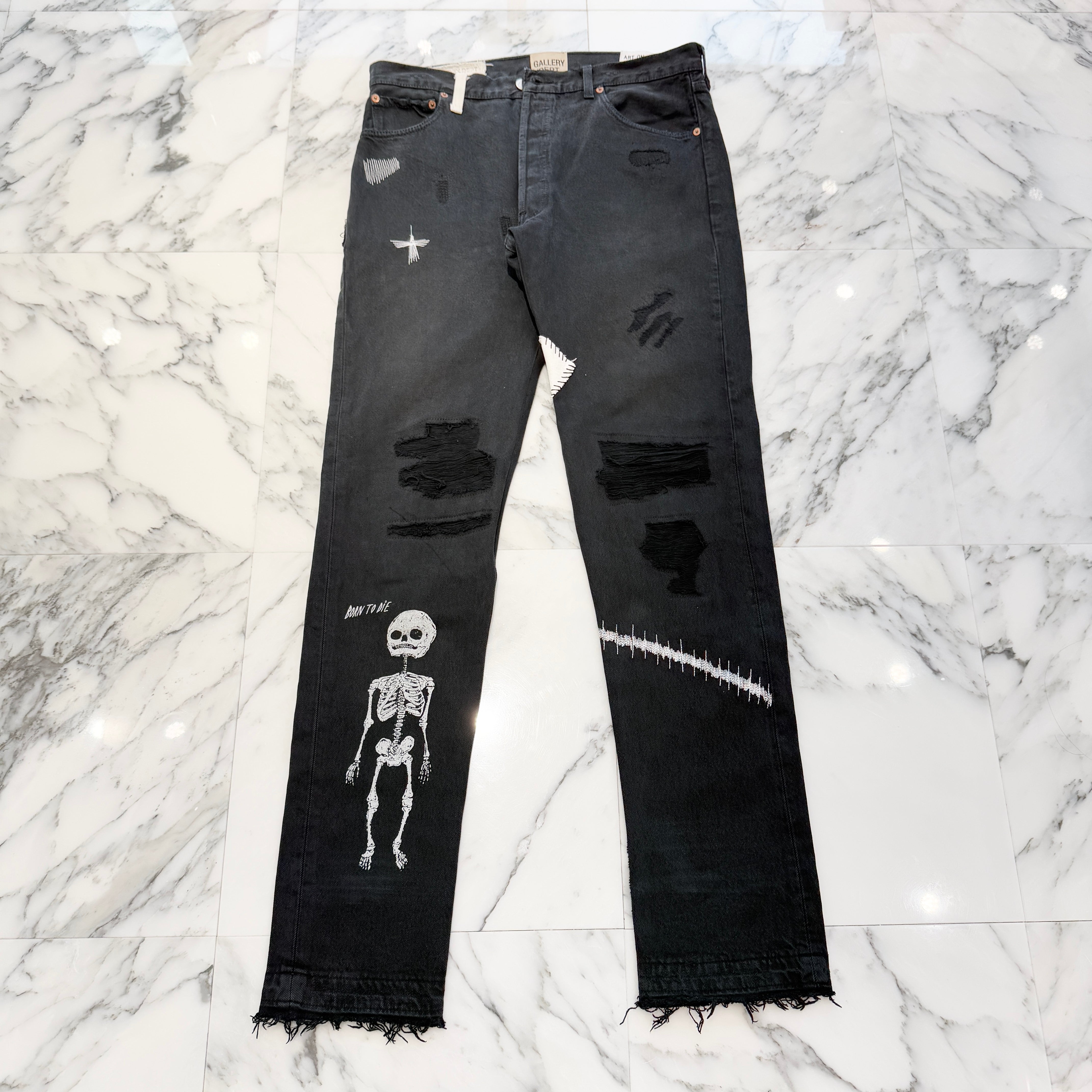 GALLERY DEPT. 2023AW Slim Fit Fuck Face Distressed Jeans FFD-5000 Size 32 ギャラリーデプト スリムフィット ファックフェイス ダメージジーンズ サイズ32