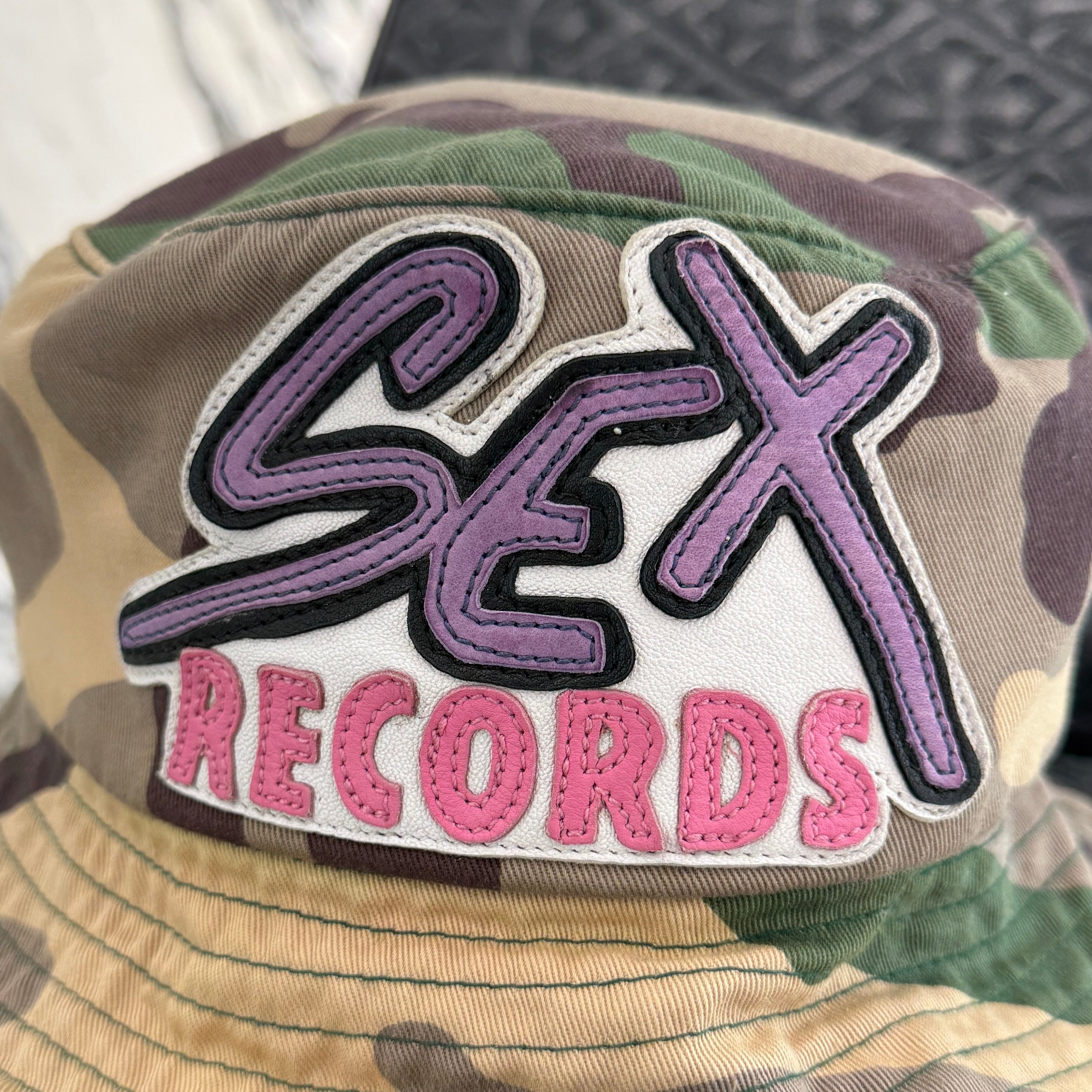 CHROME HEARTS × MATTY BOY Camouflage Sex Records Leather Patch Bucket hat Size Ｌ(60.5cm) クロムハーツ × マッティボーイ カモフラージュ セックスレコード レザーパッチ バケットハット サイズＬ(60.5cm)