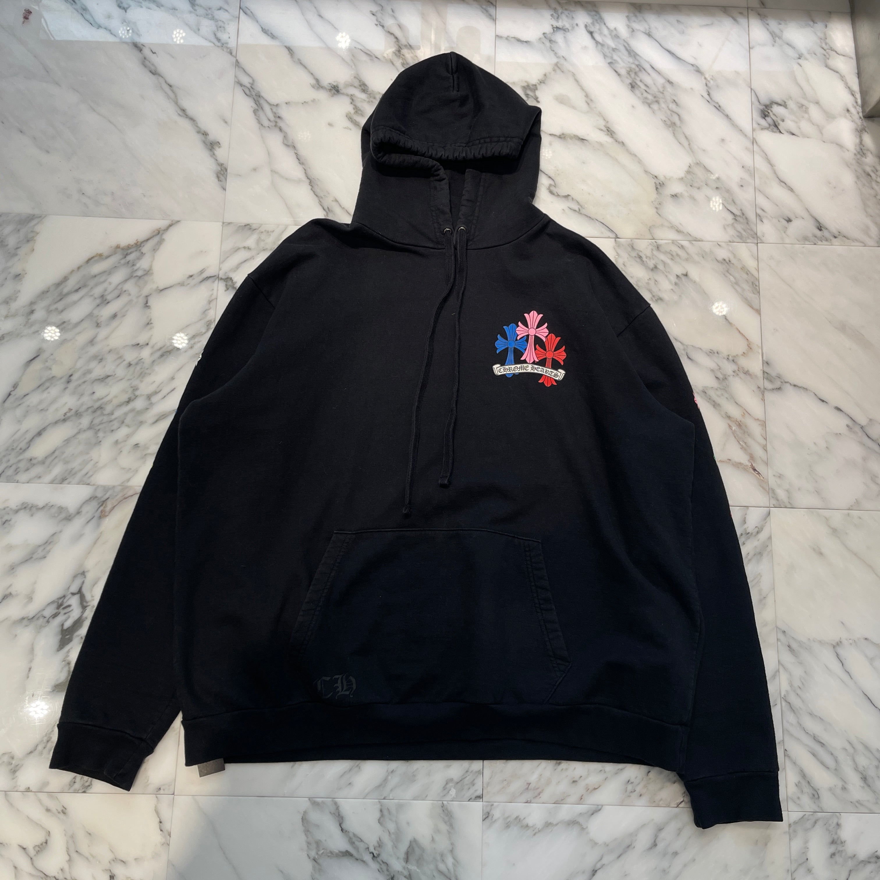 CHROME HEARTS 2022SS MLTCOL CEM CRS Pullover Hoodie Size XXL クロムハーツ マルチカラーセメタリークロス プルオーバーフーディー サイズXXL