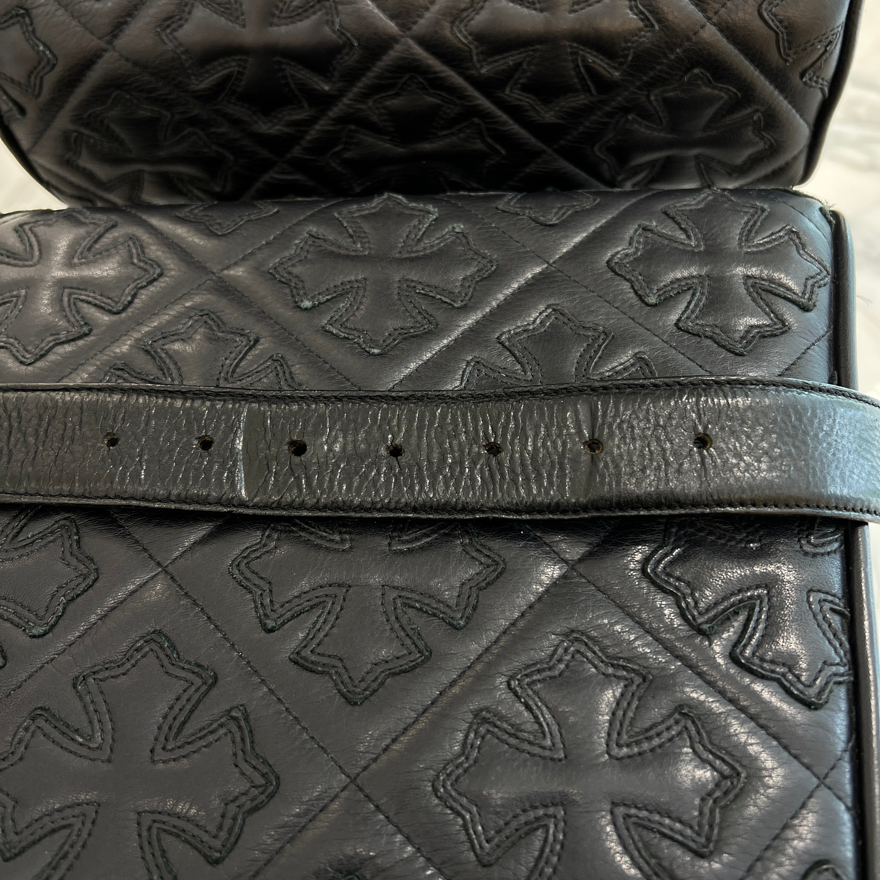 CHROME HEARTS Zero Pyramid Space Punk Studs Leather Belt Size 36 クロムハーツ ゼロピラミッドスペースパンクスタッズ レザーベルト サイズ36