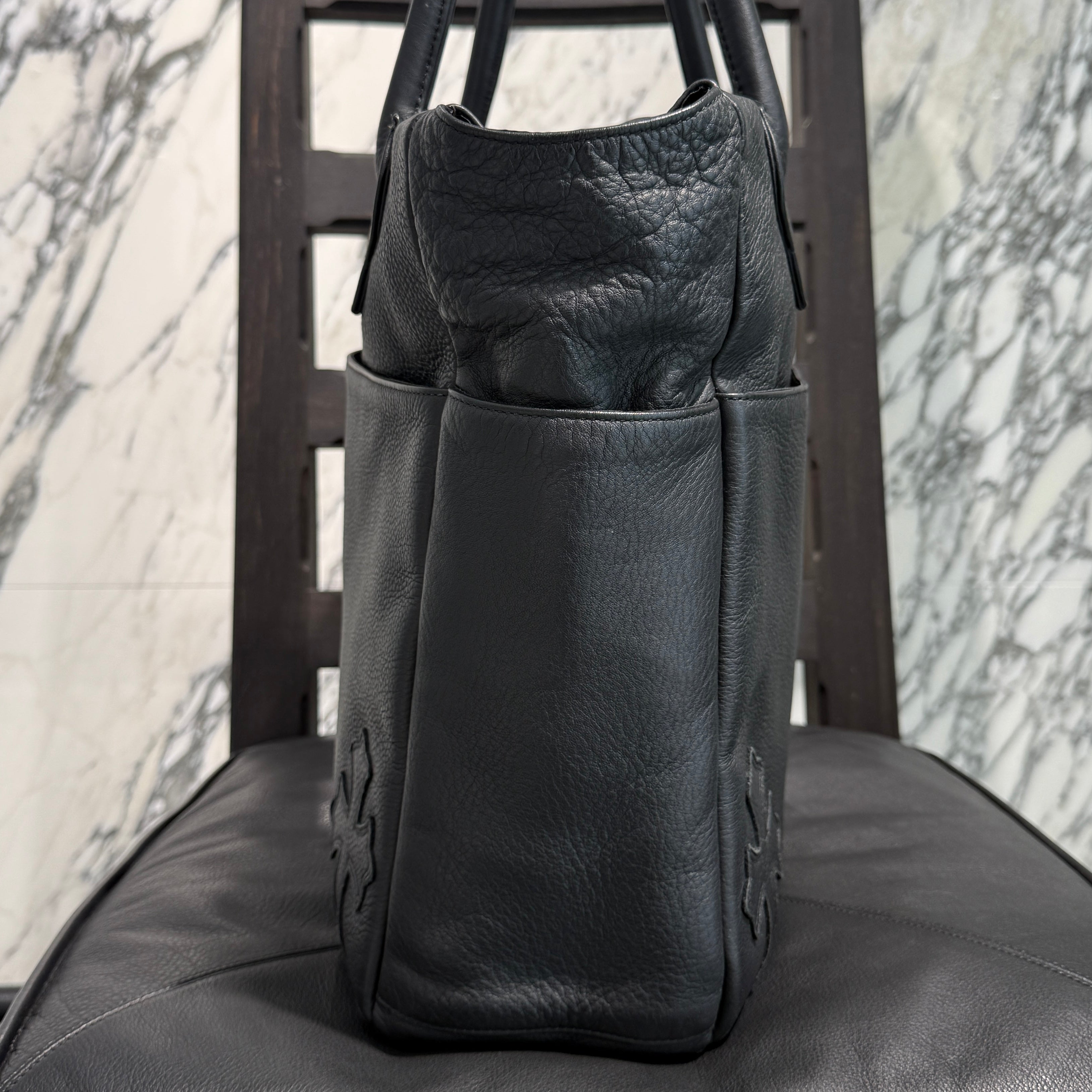 CHROME HEARTS BS Flare 4 Pocket Cross Leather Patch Tote Bag クロムハ―ツ BSフレア 4ポケット クロスレザーパッチ トートバッグ