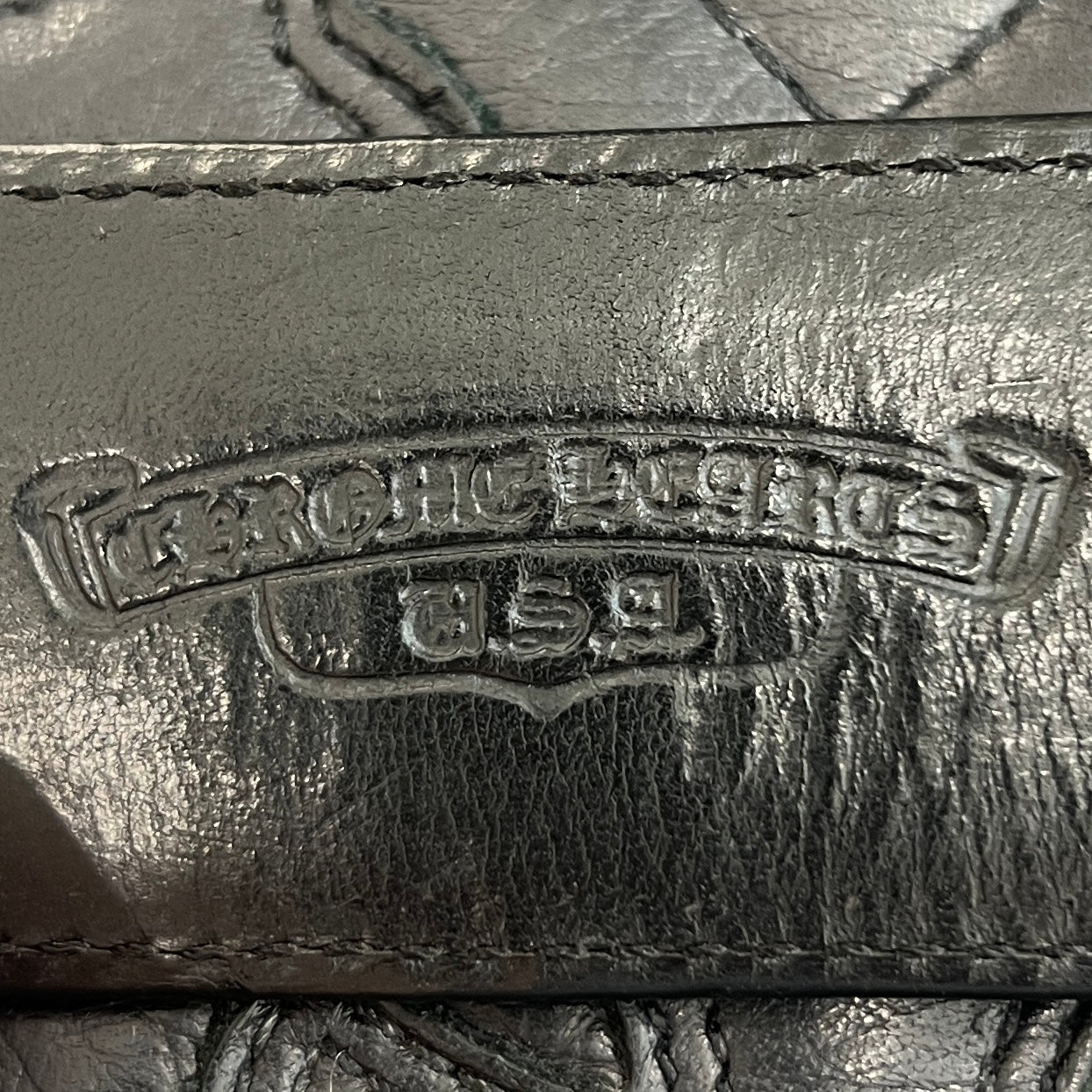 CHROME HEARTS Zero Pyramid Space Punk Studs Leather Belt Size 36 クロムハーツ ゼロピラミッドスペースパンクスタッズ レザーベルト サイズ36