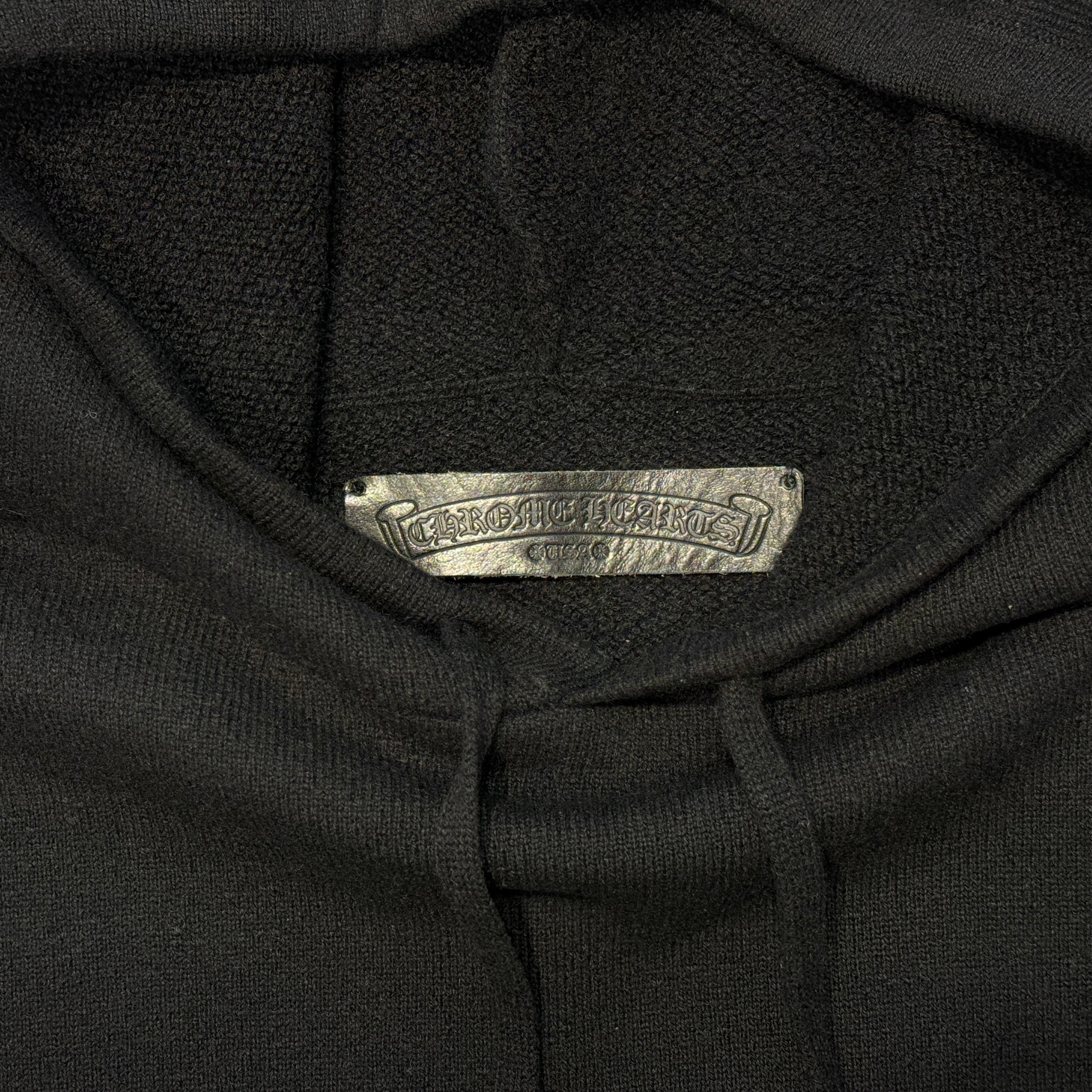 CHROME HEARTS Y NOT SLO RIDE Cashmere Knit Pullover Hoodie Size XL