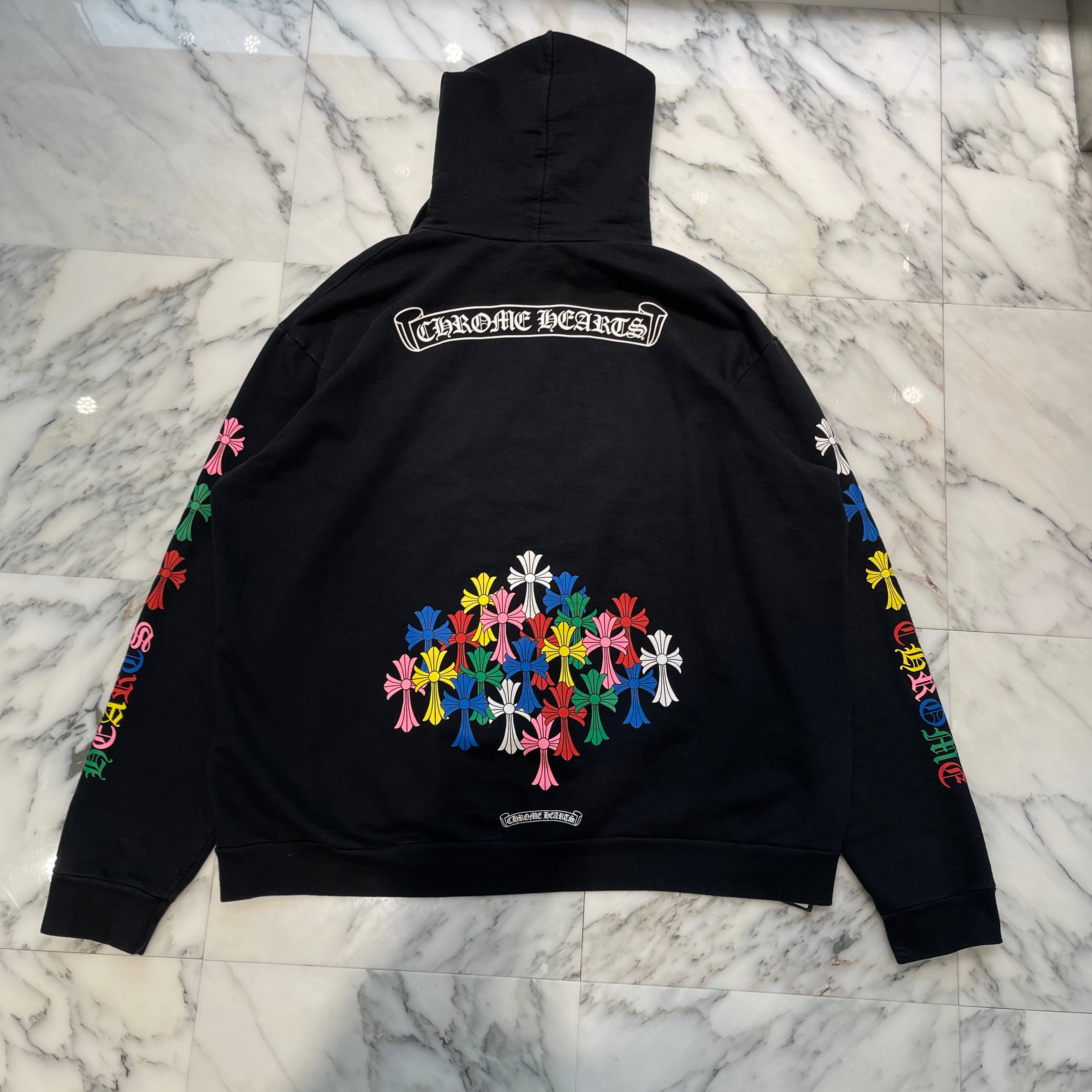 CHROME HEARTS 2022SS MLTCOL CEM CRS Pullover Hoodie Size XXL クロムハーツ マルチカラーセメタリークロス プルオーバーフーディー サイズXXL
