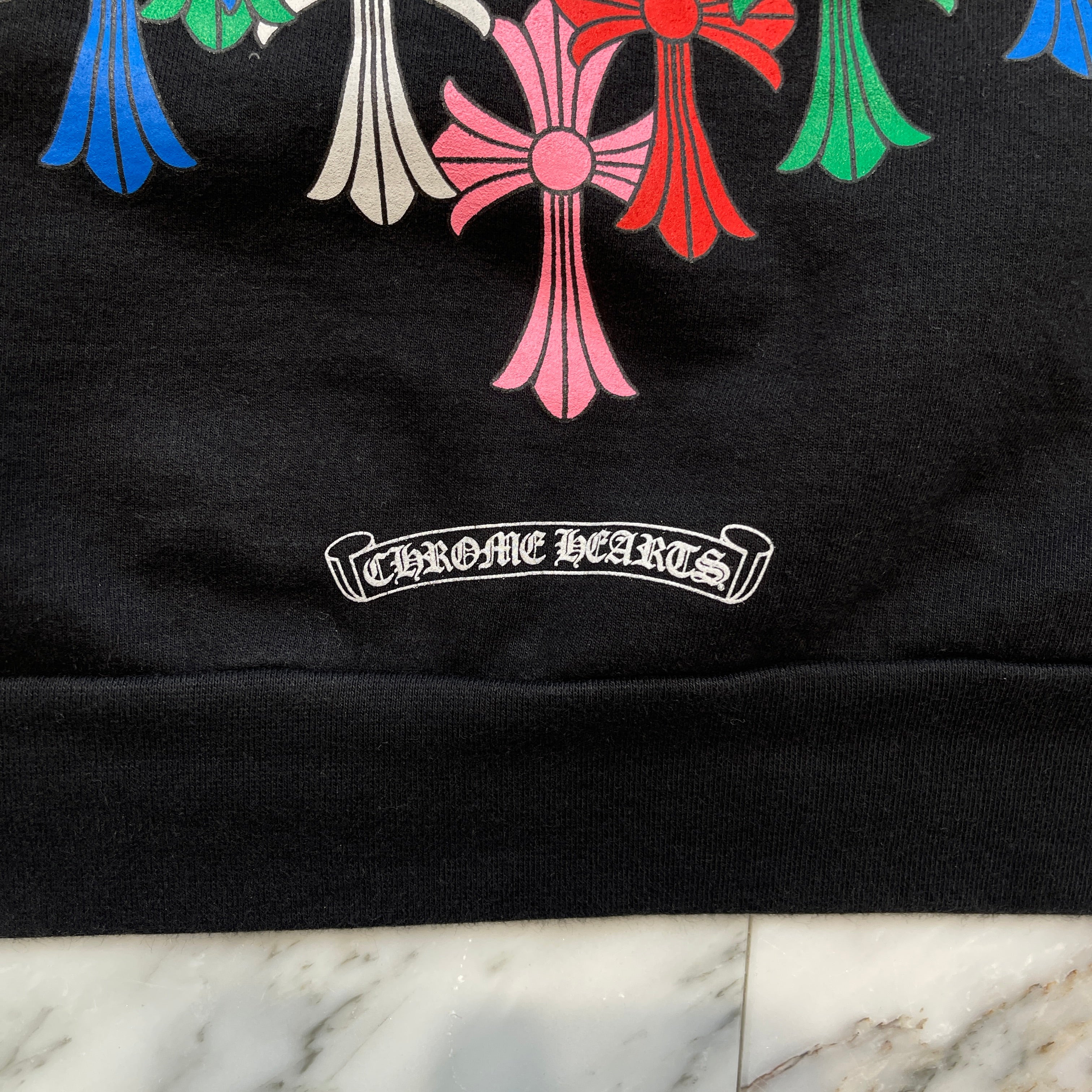 CHROME HEARTS 2022SS MLTCOL CEM CRS Pullover Hoodie Size XXL クロムハーツ マルチカラーセメタリークロス プルオーバーフーディー サイズXXL