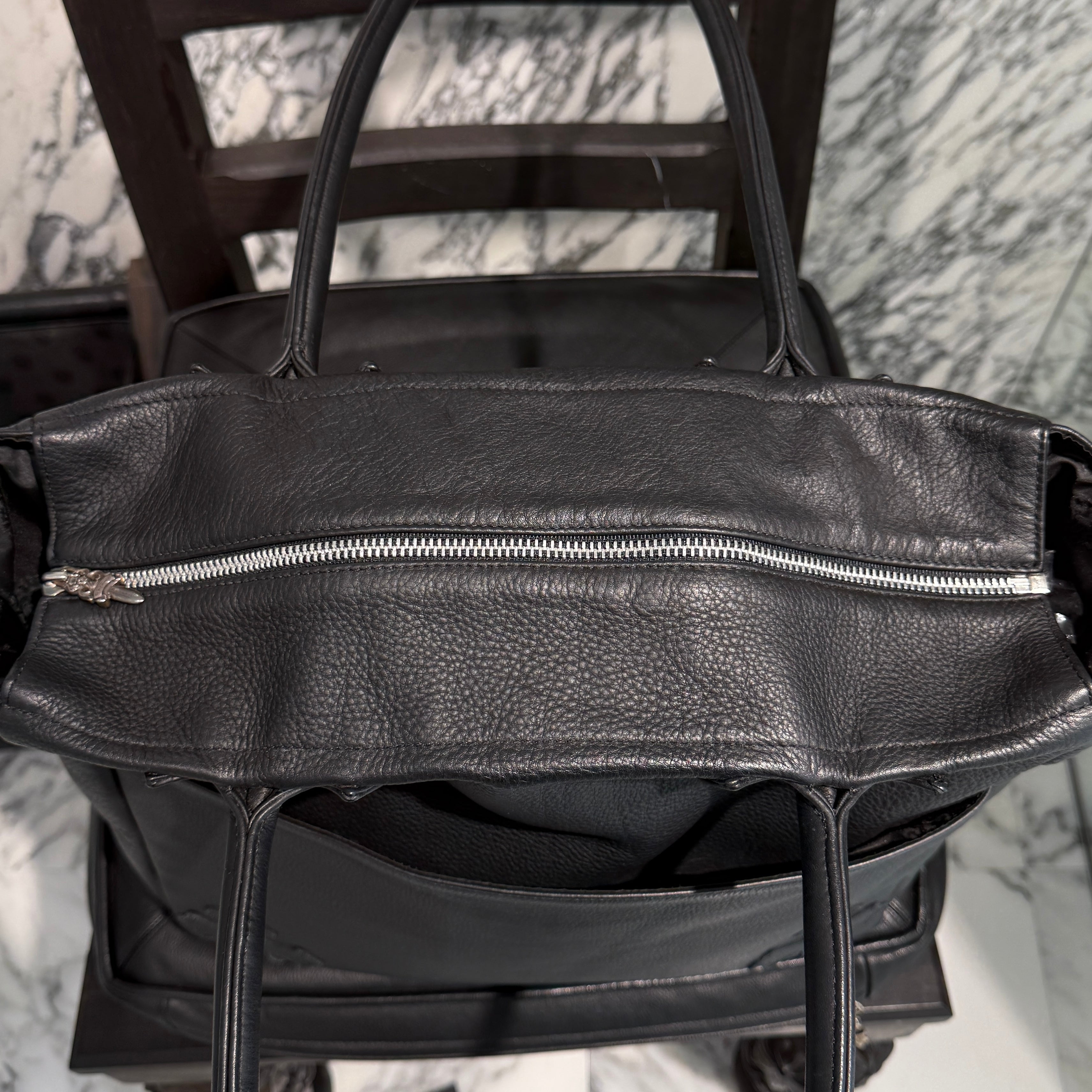 CHROME HEARTS BS Flare 4 Pocket Cross Leather Patch Tote Bag クロムハ―ツ BSフレア 4ポケット クロスレザーパッチ トートバッグ