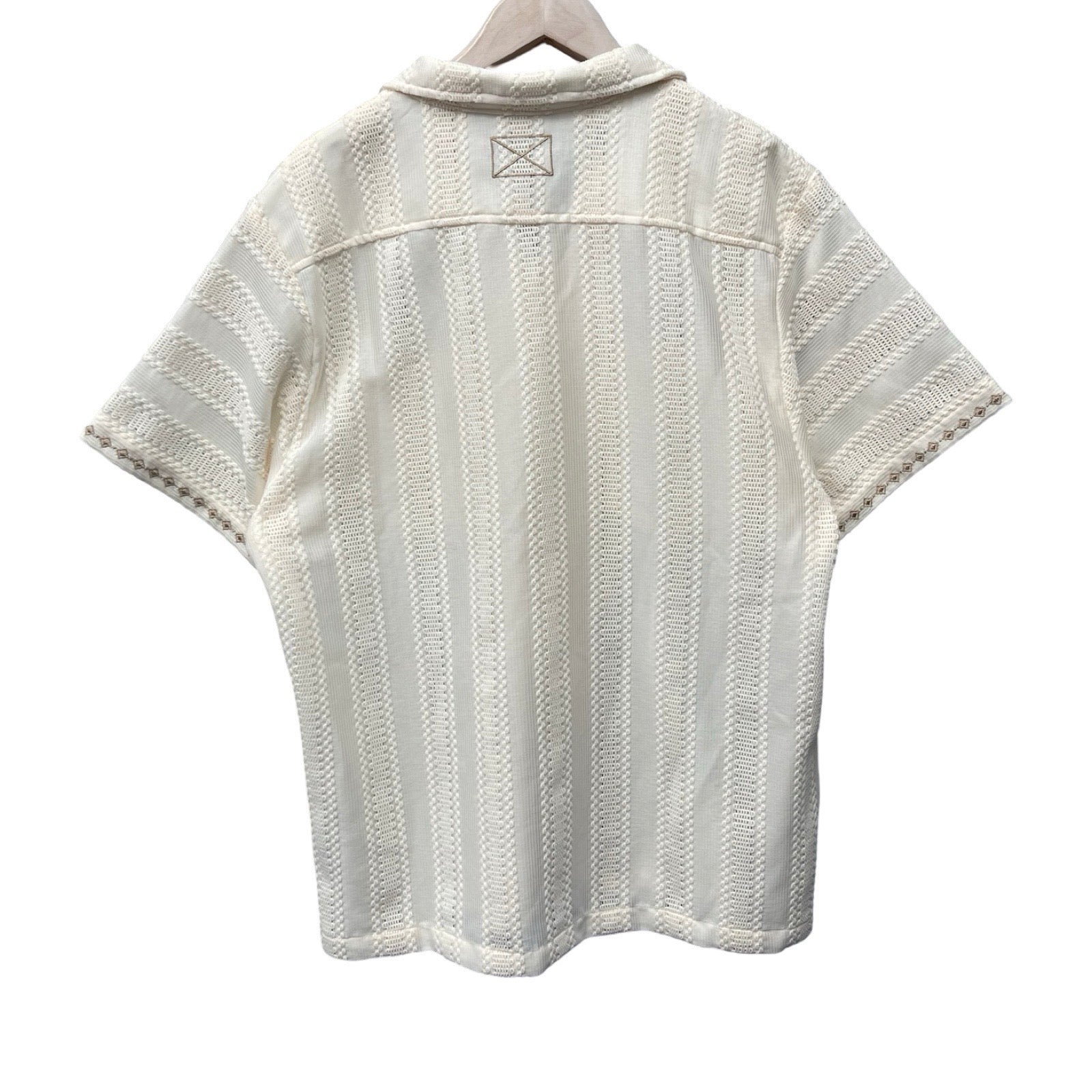 MLVINCE 2024SS Striped Lace S/S Shirt MV24SS05-SLS21WH Size M