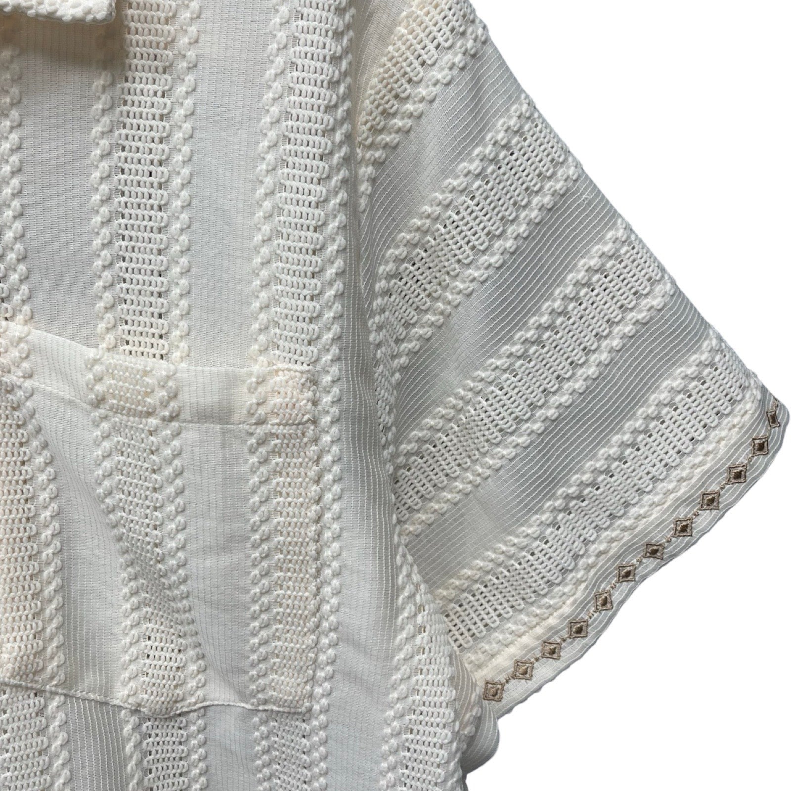 MLVINCE 2024SS Striped Lace S/S Shirt MV24SS05-SLS21WH Size M