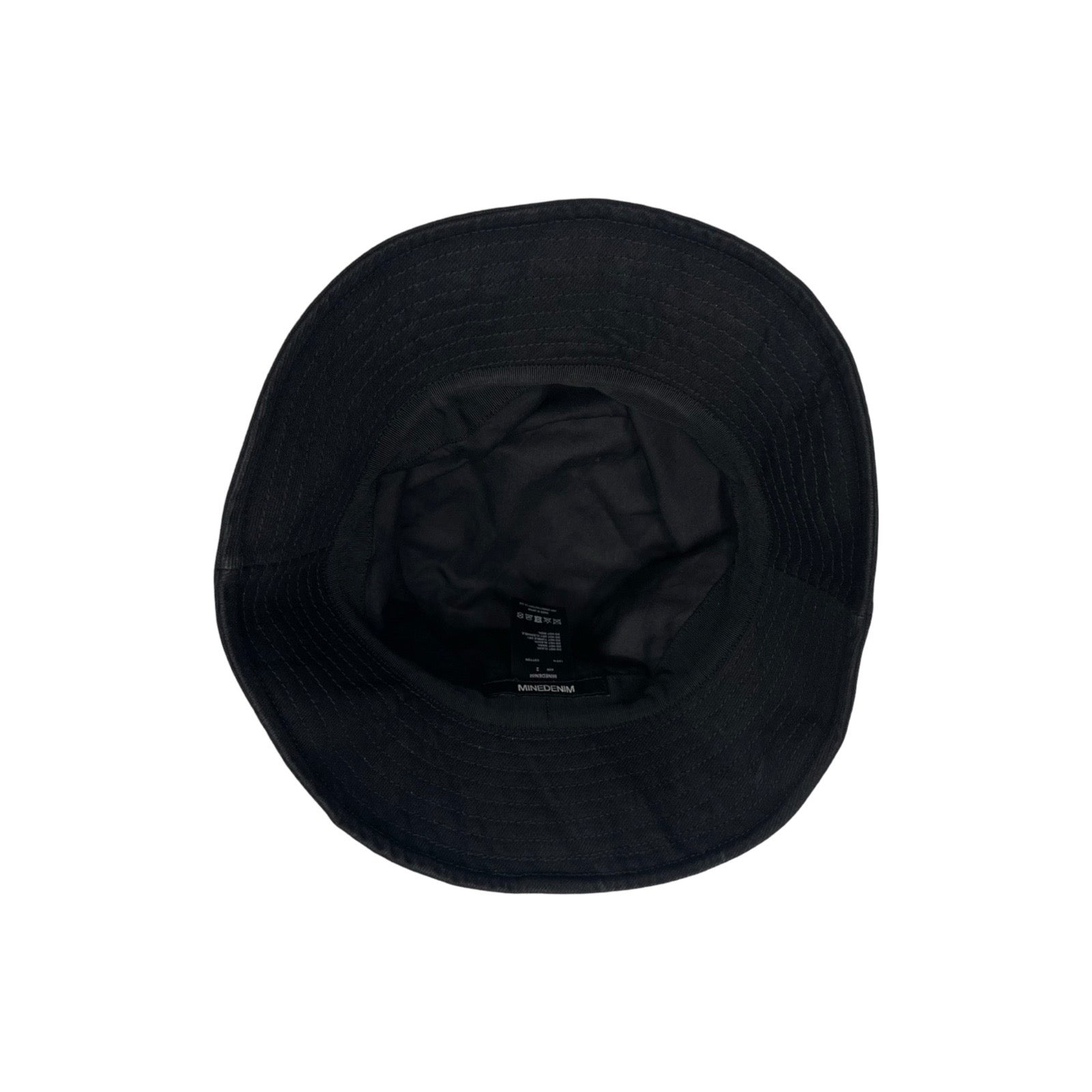 MINEDENIM Black Denim Bucket Hat 2109-0001 Size 2