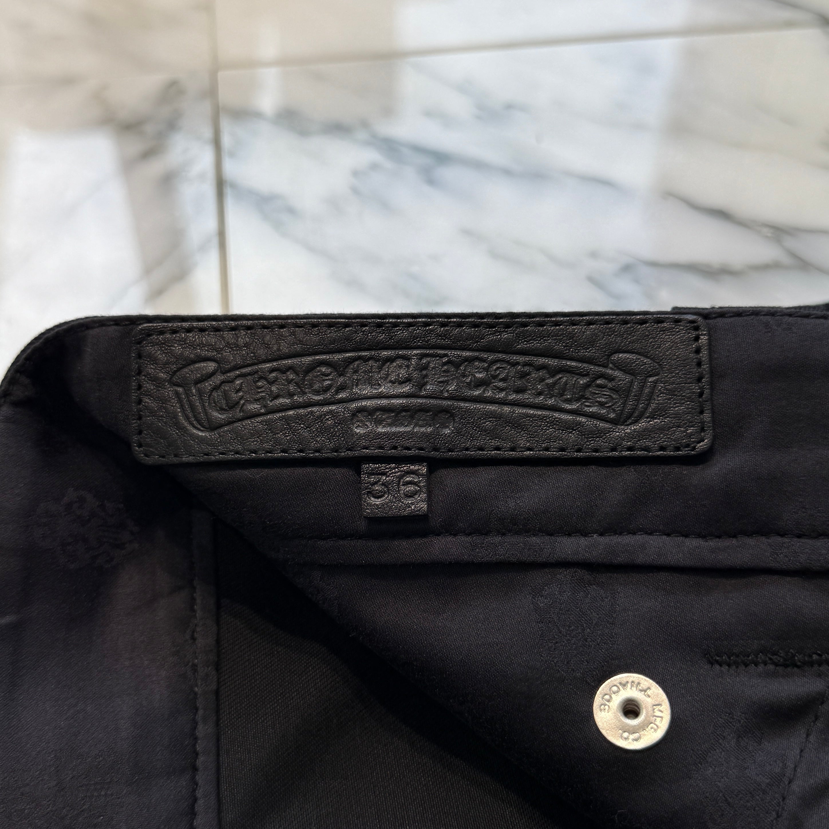 CHROME HEARTS Carpenter Cross Ball Button Denim Shorts Size 36 クロムハーツ カーペンター クロスボールボタン デニムショーツ サイズ36