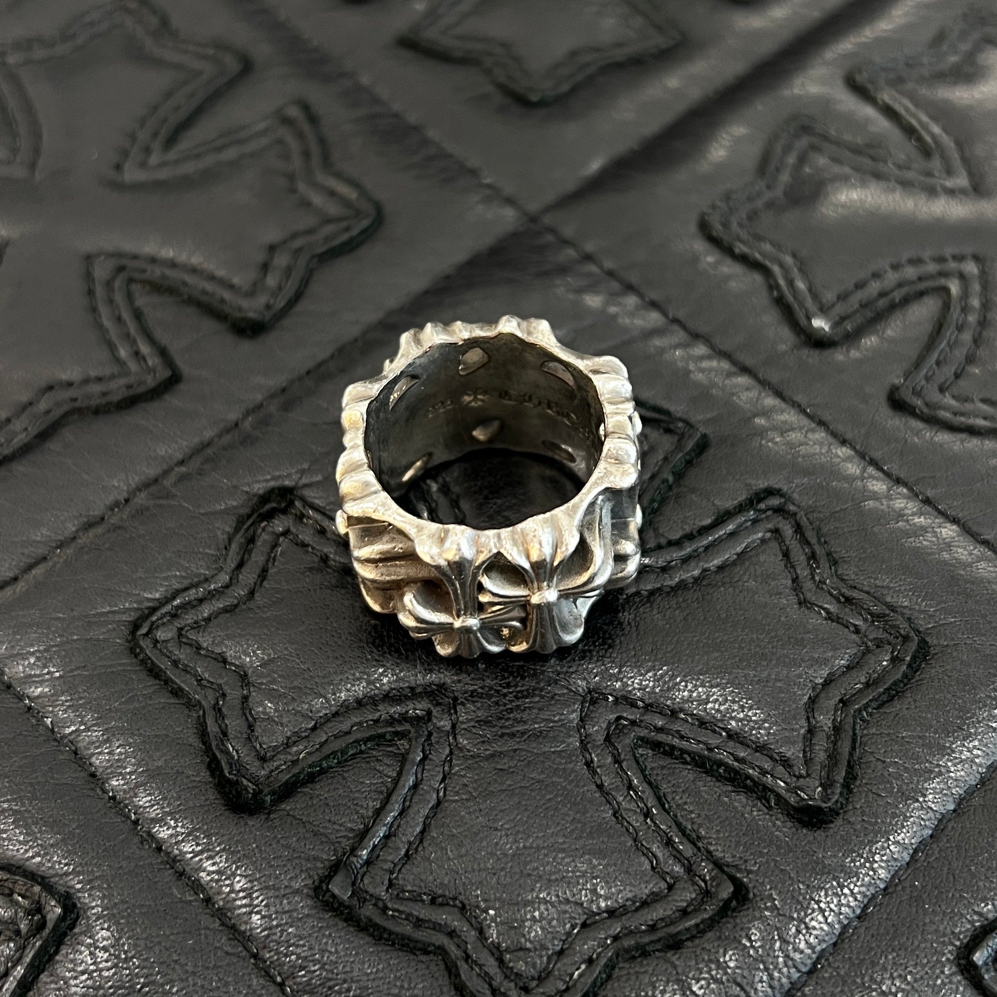 CHROME HEARTS Square Cemetery Cross Ring Size 22号 クロム