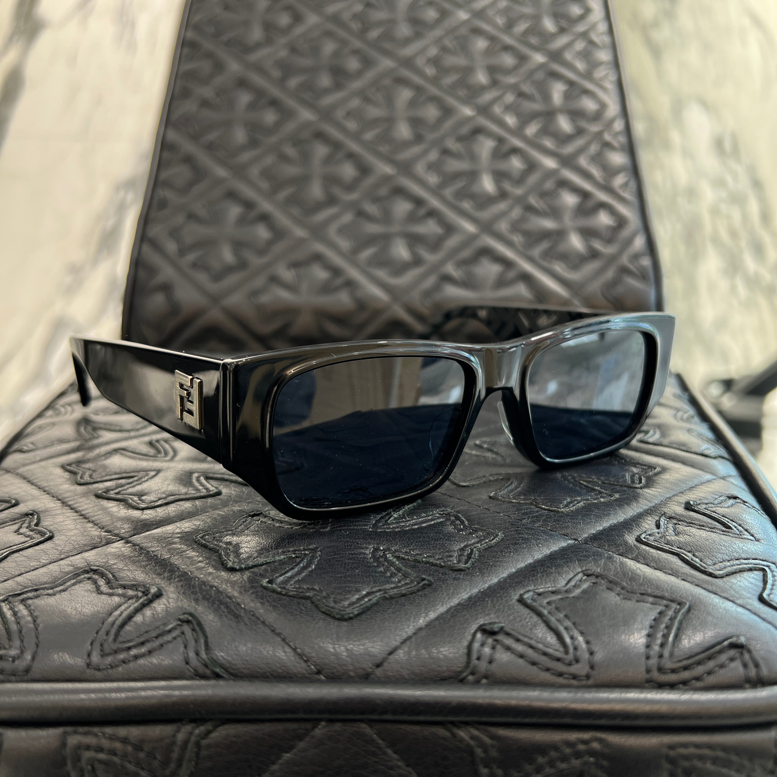 FENDI FF Logo Rectangle Sunglasses Size 56□17-145 フェンディ FFロゴ レクタングル サングラス サイズ56□17-145